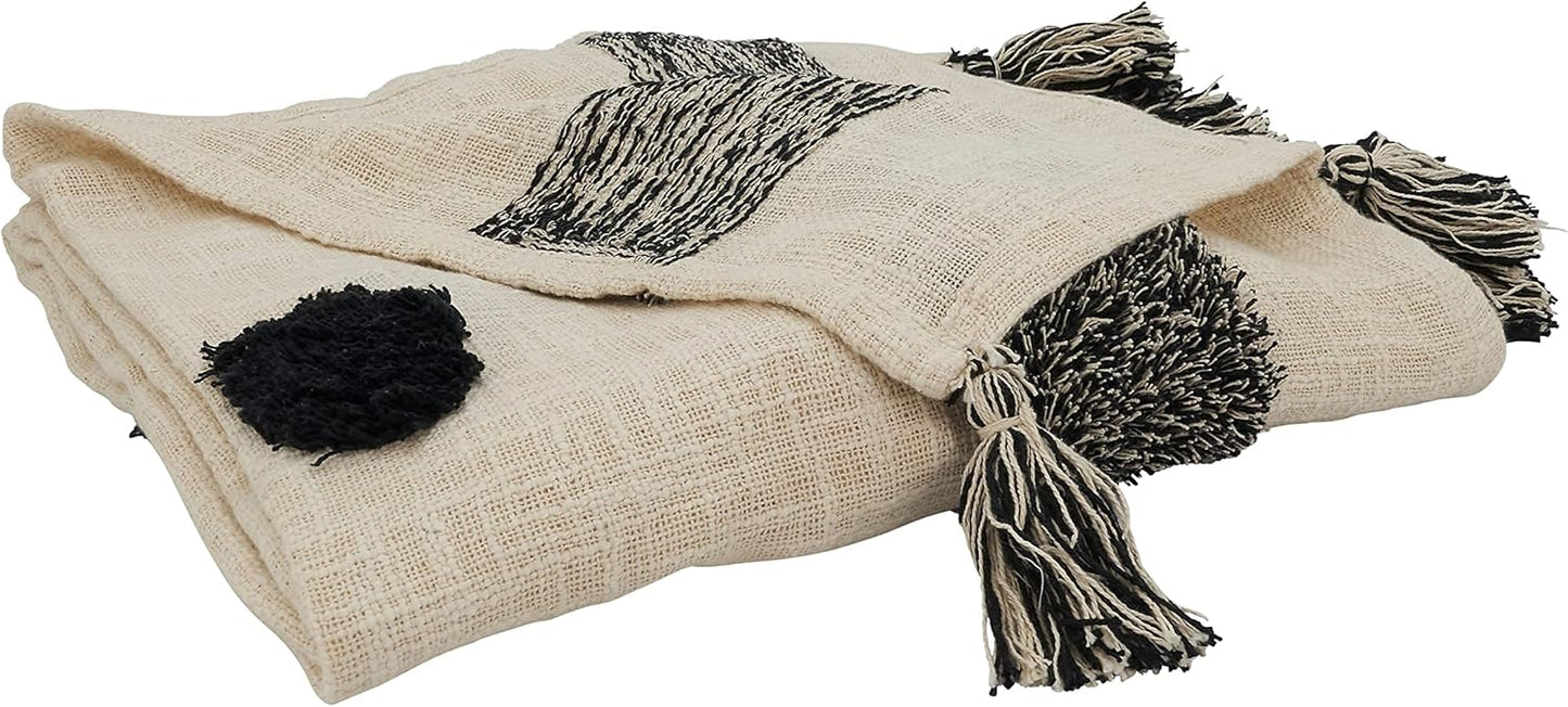 SARO LIFESTYLE Tufted Dot Throw Blanket