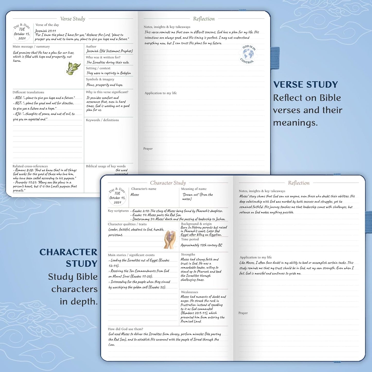 Legend Bible Study Journal – Bible & Church Note Taking & Journaling Notebook – Faith Based Gifts & Religious Accessories (Mystic Blue)