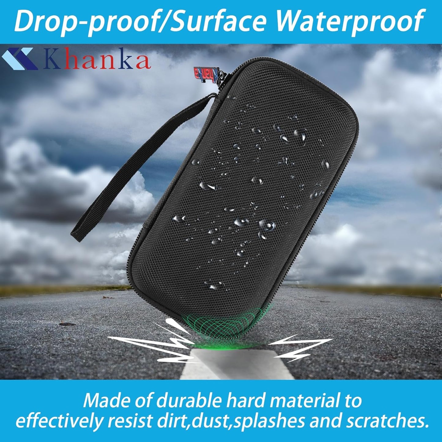 khanka Hard Travel Case Replacement for Anker Power Bank, 20,000mAh Portable Charger,Case Only.(Black)
