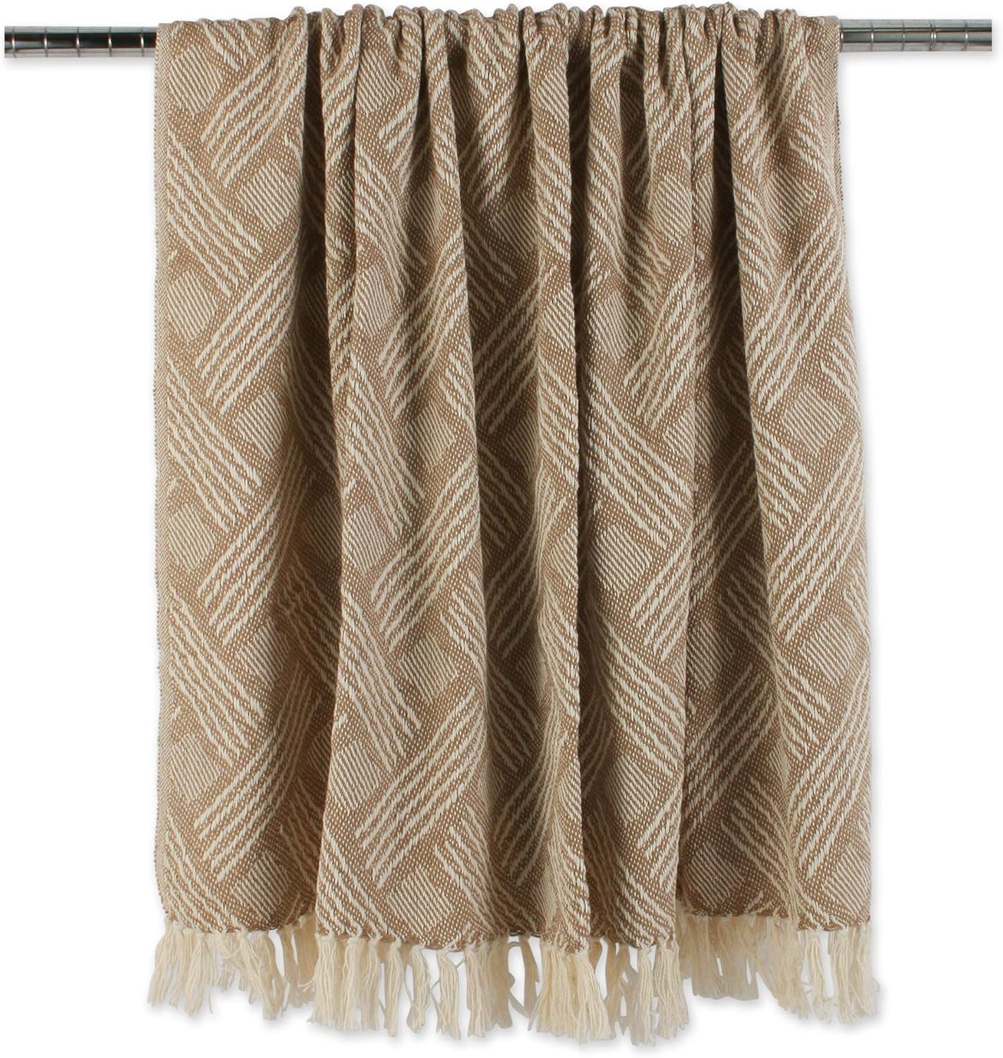 DII Transitional, Basketweave Woven Throw, 50x60, Stone