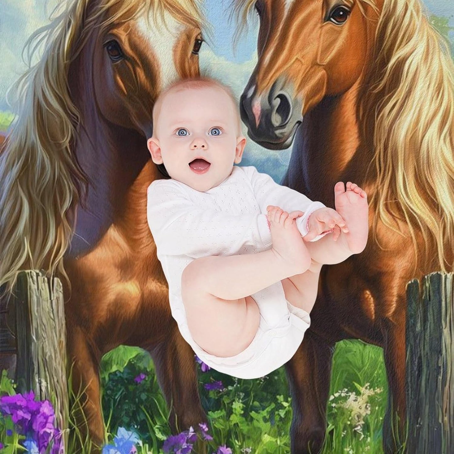 Horse (1) Throw Blanket for Couch Bed Plush Cozy Fuzzy Flannel Blanket for All Season 40"x60"
