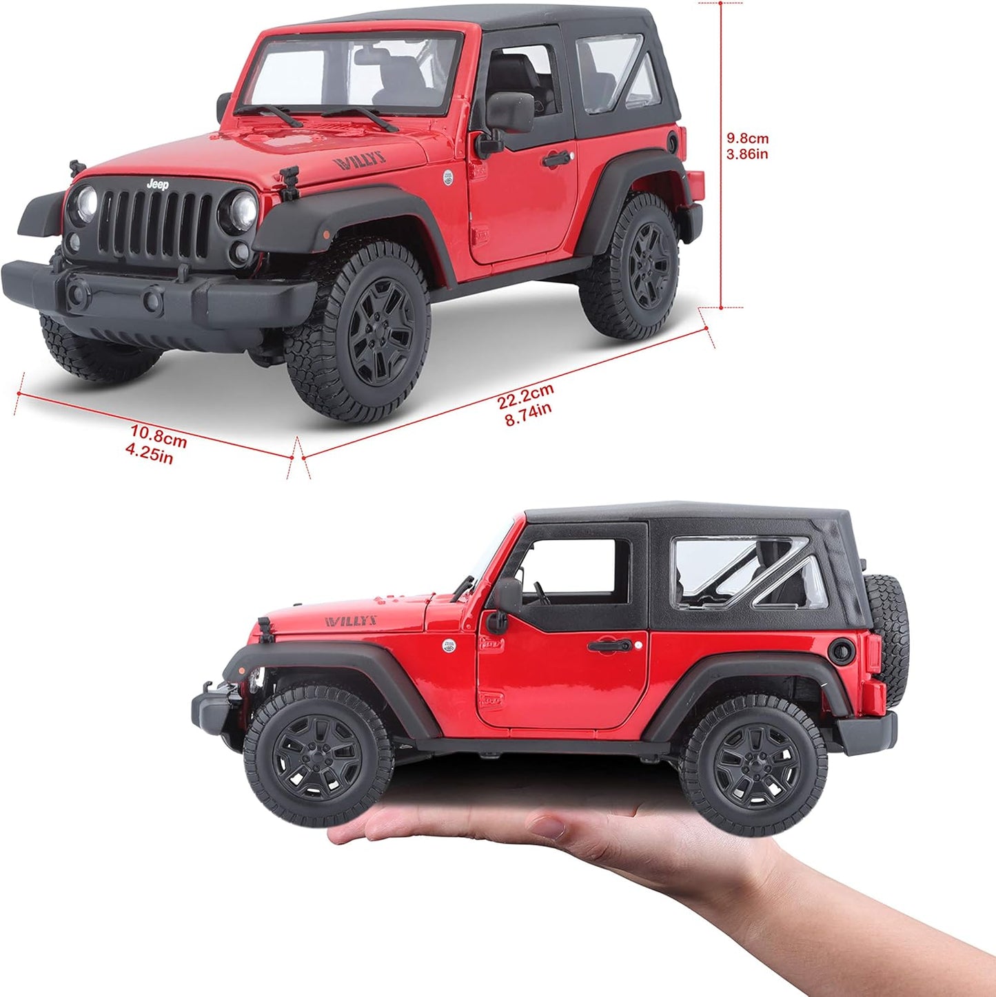 Maisto 1:18 2014 Jeep Wrangler Diecast Vehicle (Colors May Vary)