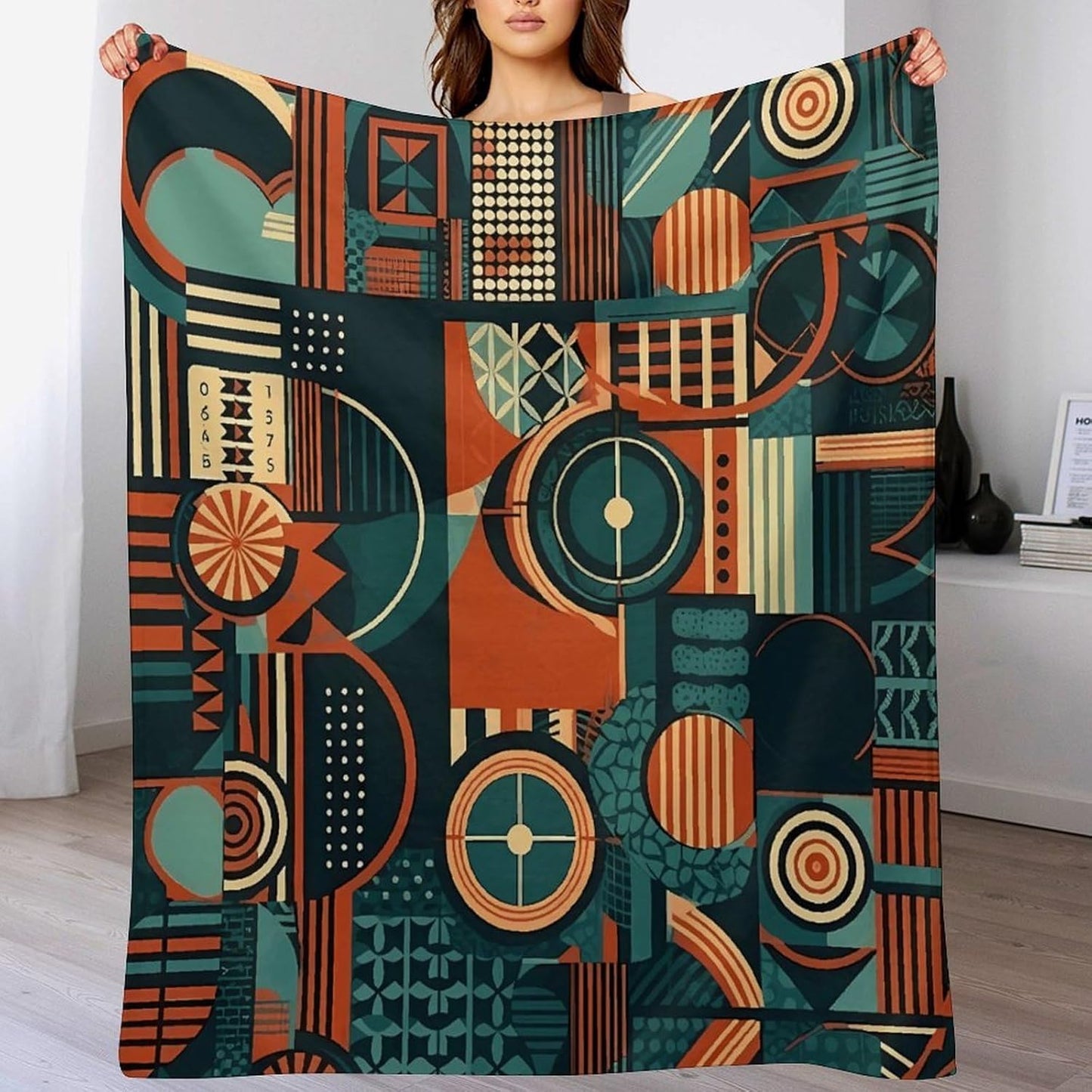 Patterns with Different Shapes Throw Blanket for Couch Super Soft Warm Lightweight Throw Blankets Cozy Flannel Bed Blanket Cute Decorative Blankets for All Seasons Home Decor Gift 50"*60"（130*150cm）