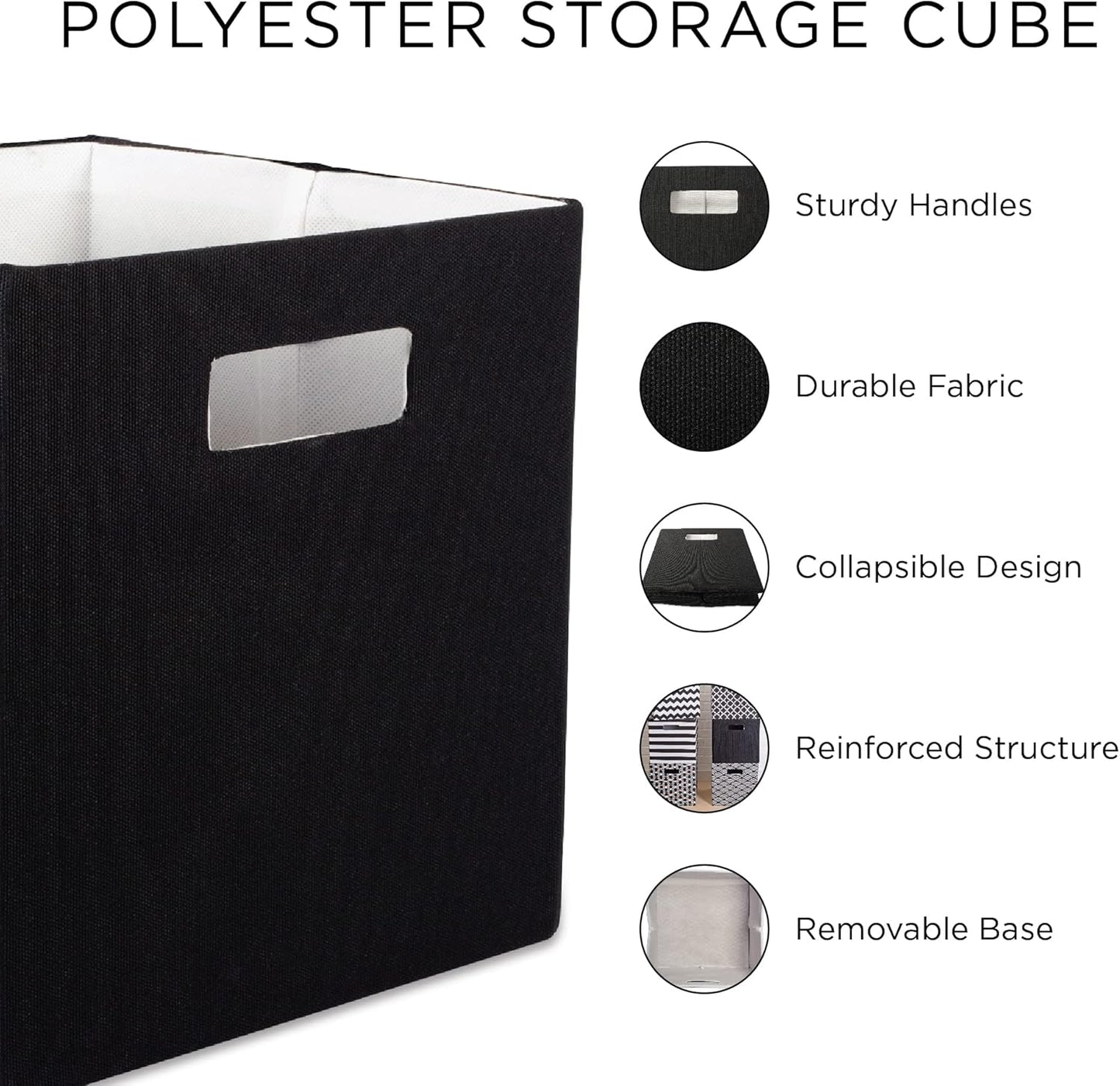 DII Polyester Cube Storage Collection Hard Sided Collapsible, 11x11x11, French Blue