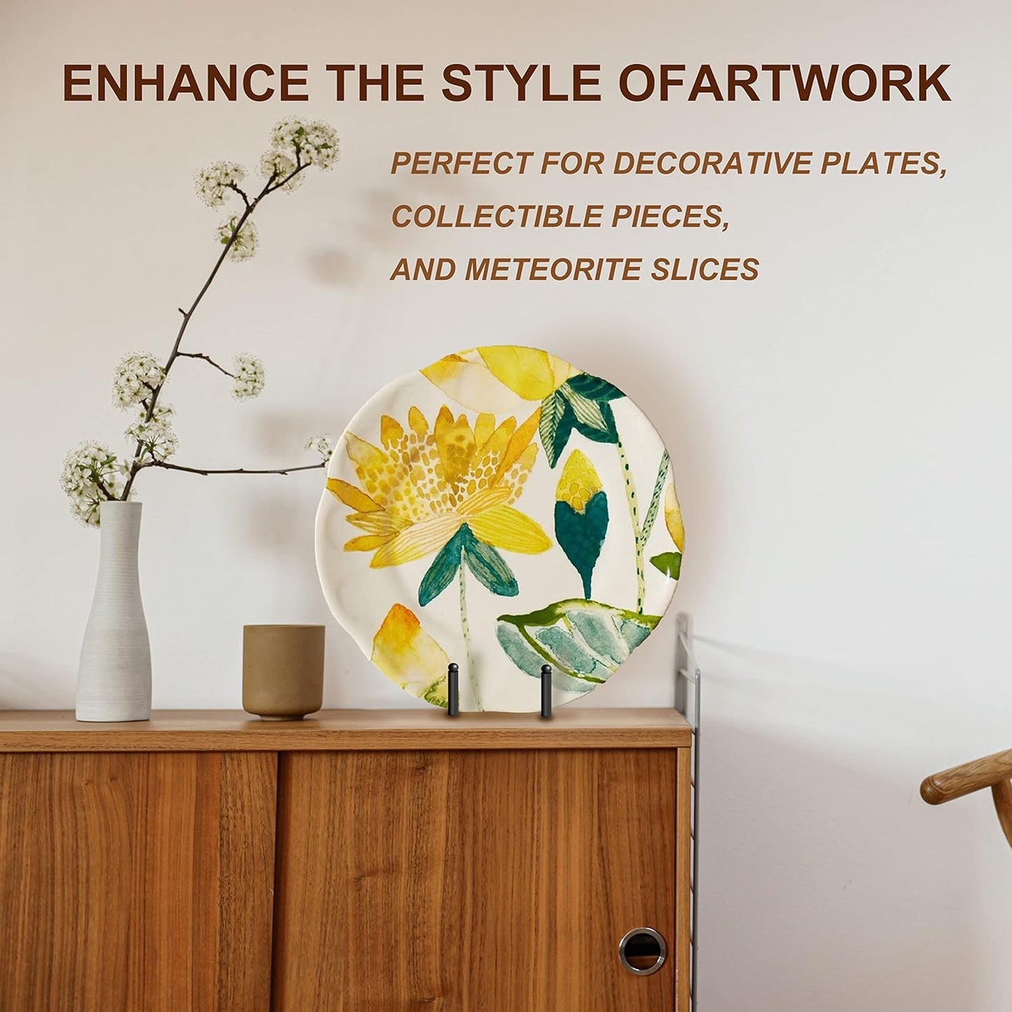 Hoewina 5 Pack 6 Inch Plate Stands for Display, Plate Holder Display Stands, Metal Frame holder stand for Book, Picture, Decorative Plate, Photo and Platter, Tabletop Art…