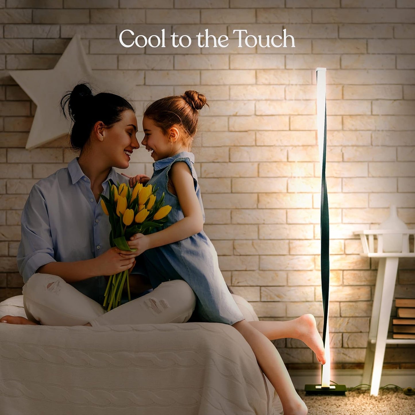 Brightech Helix Modern Color Changing LED Floor Lamp - 48” Tall Lamp with RGB Color Gradient and Contemporary Twisting Column Pole - Corner or End Table Standing Lamp - Built-in NO APP - Black