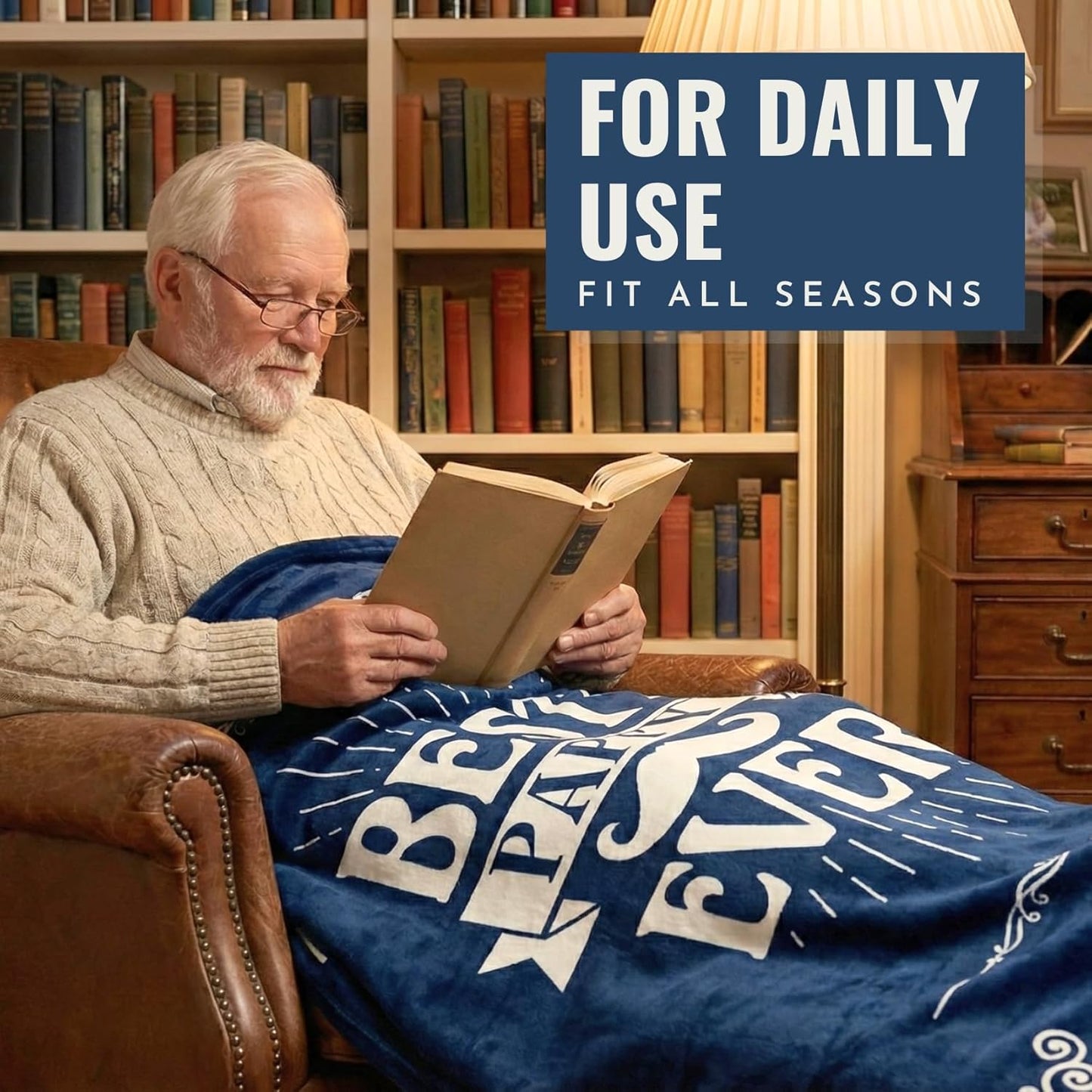 InnoBeta Pappy Gifts, Gifts for Grandpa, Throw Blanket for Grandfather, Presents from Granddaughters Grandsons for Christmas, Birthday, Father's Day - 50" x 65" Best Pappy Ever