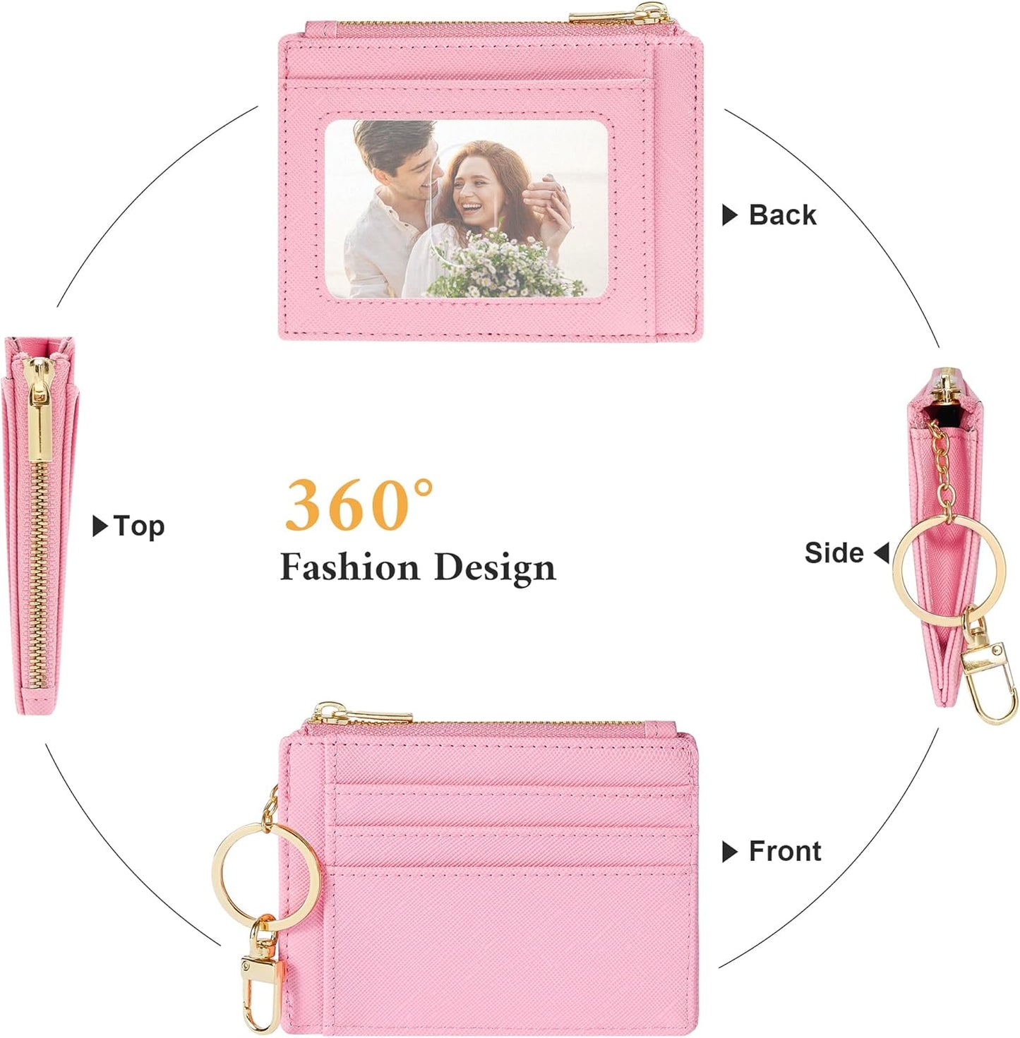 Sodsay Card Case Slim Front Pocket Wallet for Women Credit Card Holder with Keychain | Slim, Front Pocket, Credit Card Holder, with Keychain