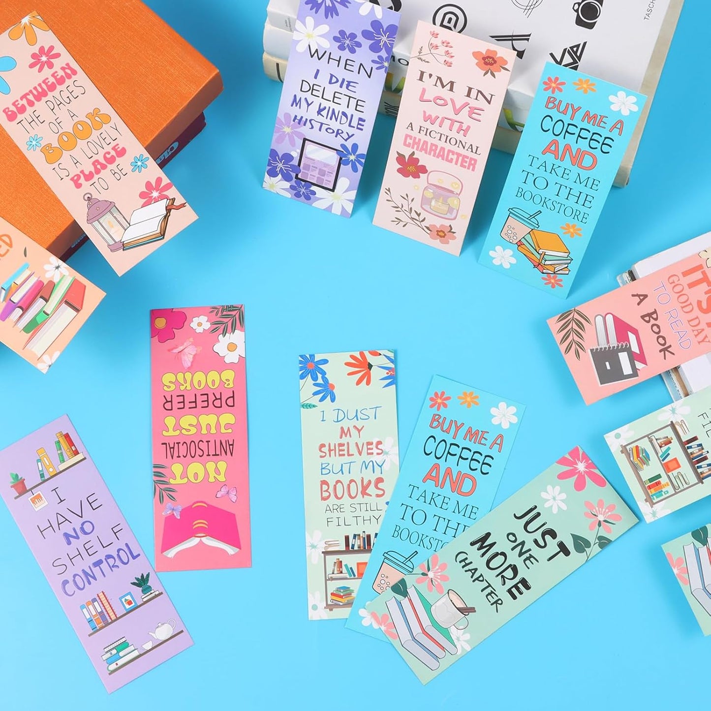 LiYiQ 100 Pcs Book Lovers Bookmarks Double-Sided Bookmark Page Markers Book Markers Set Reading Bookmarks Gift for Women