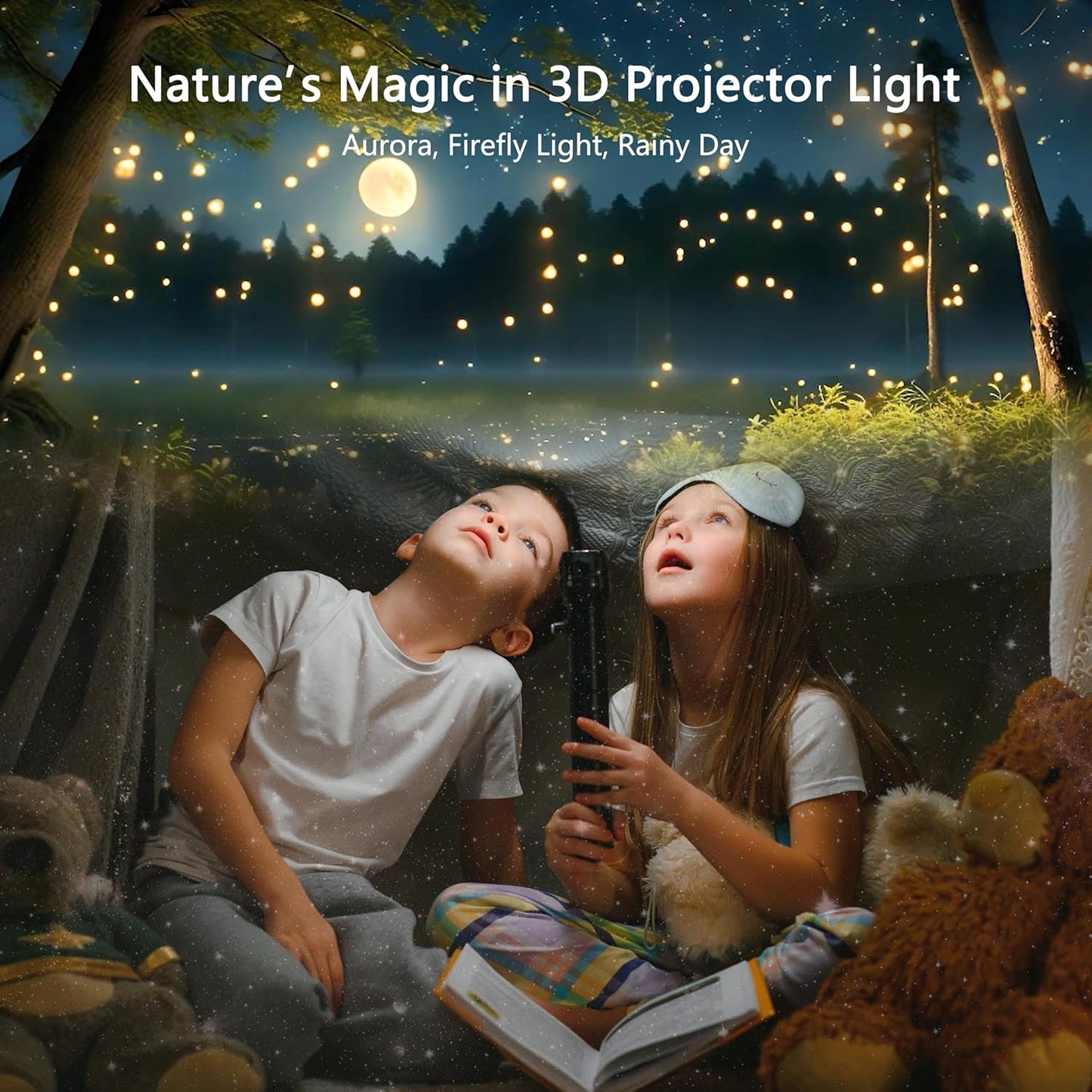 3D Galaxy Projector, AIRIVO 3D Visual Star Projector with 90 3D Scenes, Planetarium Projector with Bluetooth Speaker, Moving Stars, Night Light Projector for Room Decor, Kids Adults, Christmas