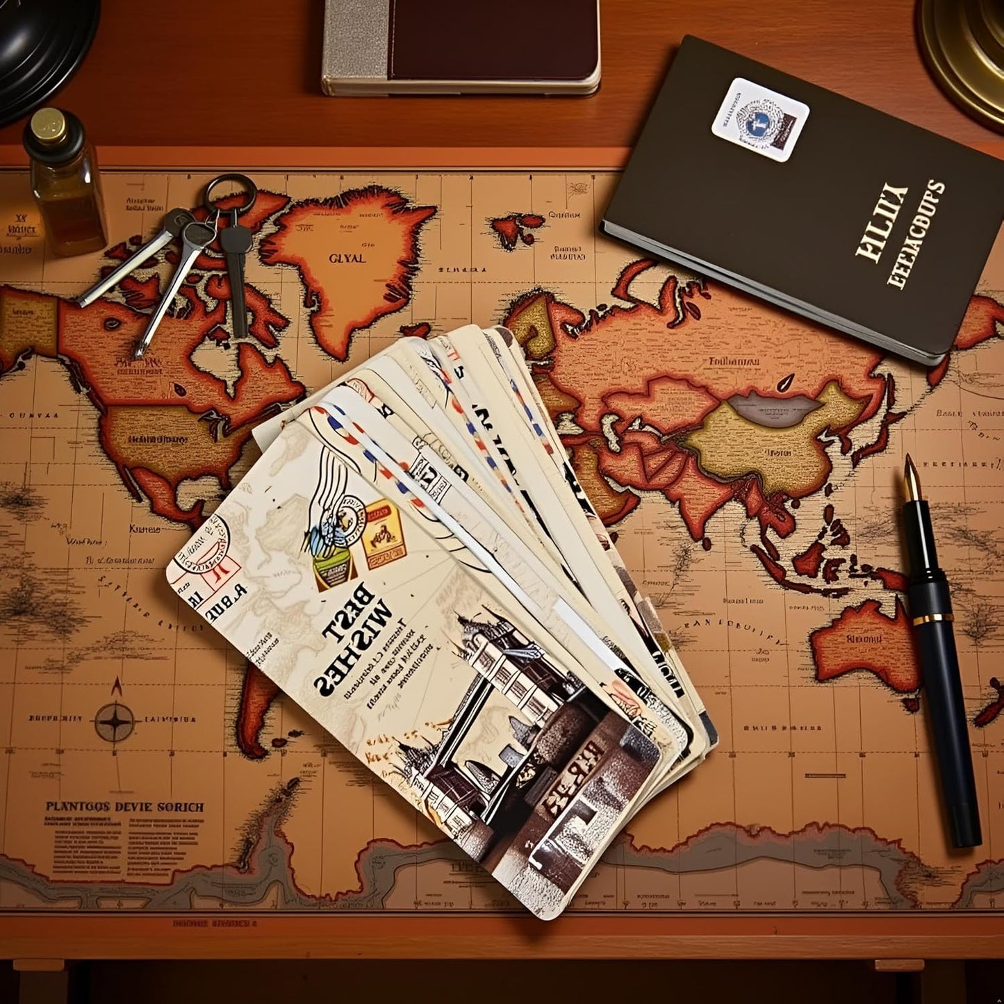 30 Piece Set Vintage European Scenes Retro Old Travel Postcard Bookmarks,Note Pads,Memo Pads Bookmarks Book Covers and Book Accessories