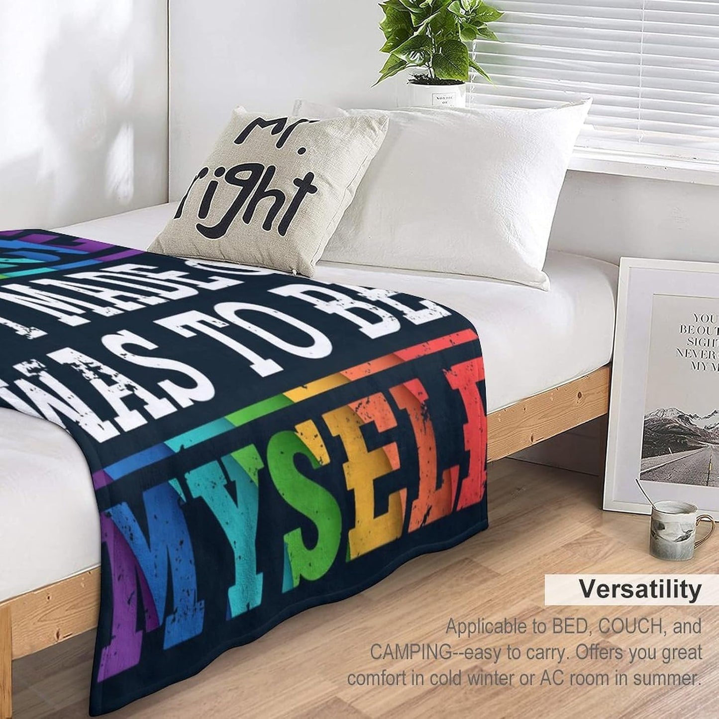 LGBT Blanket Gay Pride Throw Rainbow LGBT Colorful Flannel Soft Warm Enlarged Blankets 50”x40” Thickened Fuzzy Plush for Men Women Gay Pride Plush Throw Blanket Gift for Bed Sofa Multiple Sizes
