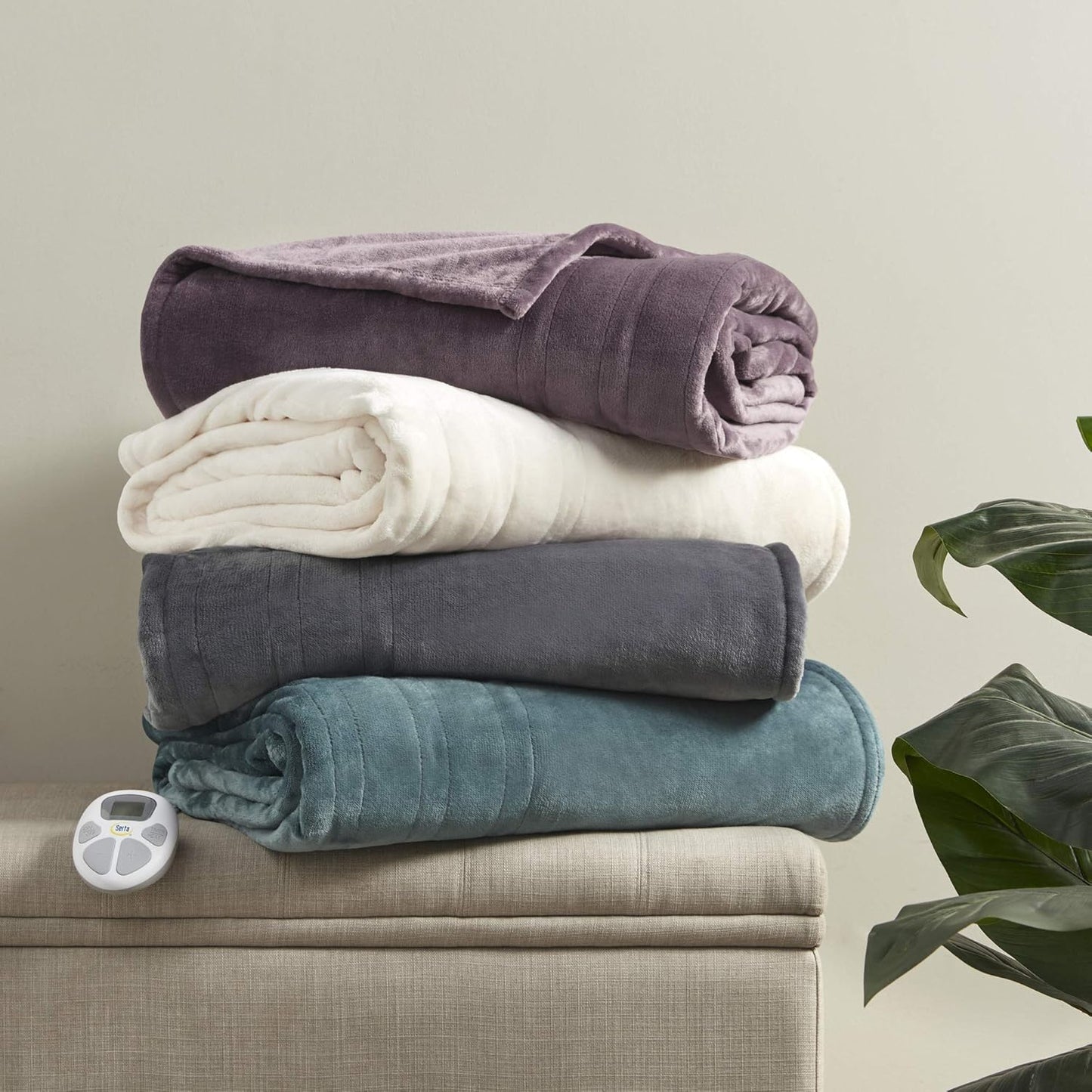 Serta Luxuriously Soft Plush Electric Blanket Fast Heating Cozy Cover, Safety Auto Shut Off Timer, Low EMF, Multi Heat Setting, ETL Certified, Machine Washable, Lavender Twin (84 in x 62 in)