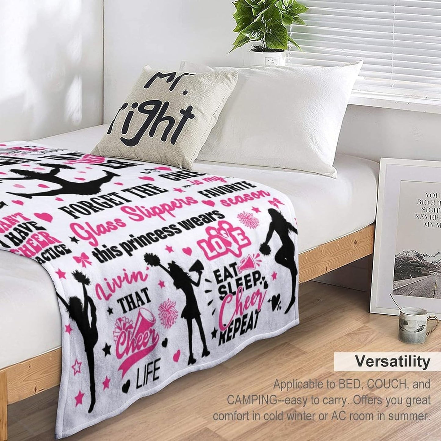 Cheerleader Gifts Blanket for Girls Women Cheer Blanket Soft Cozy Flannel Throw Blanket Cheerleading Gifts for Cheer Lovers Cheerleaders Team Stuff 60"X50"