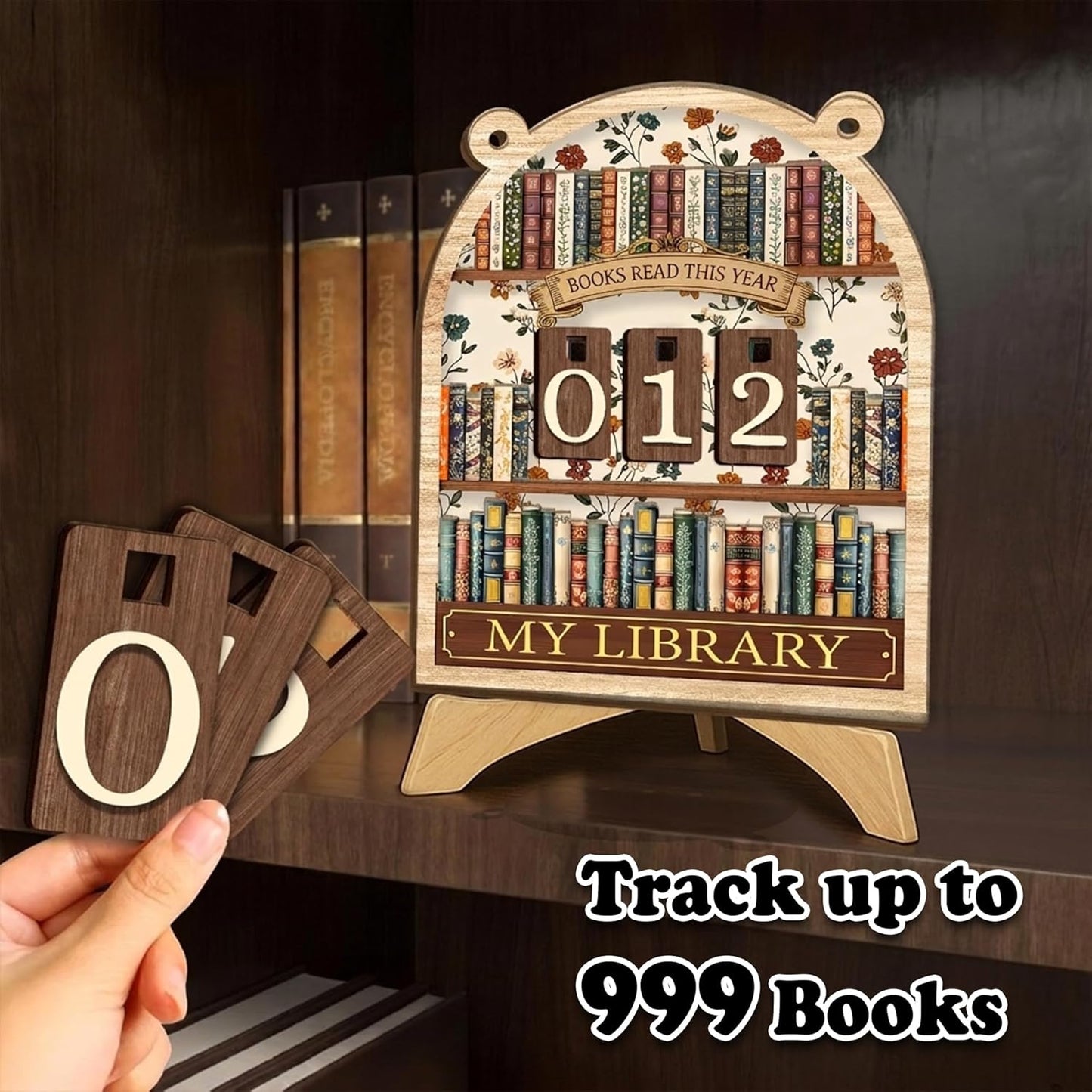 Book Lover Gifts Books Read This Year Counter, Books Read Tracker Sign Accessories for Readers, Bookworm Gift, Librarian Club Bookworms Gifts, Reading Motivation Display Track Up to 999 Books
