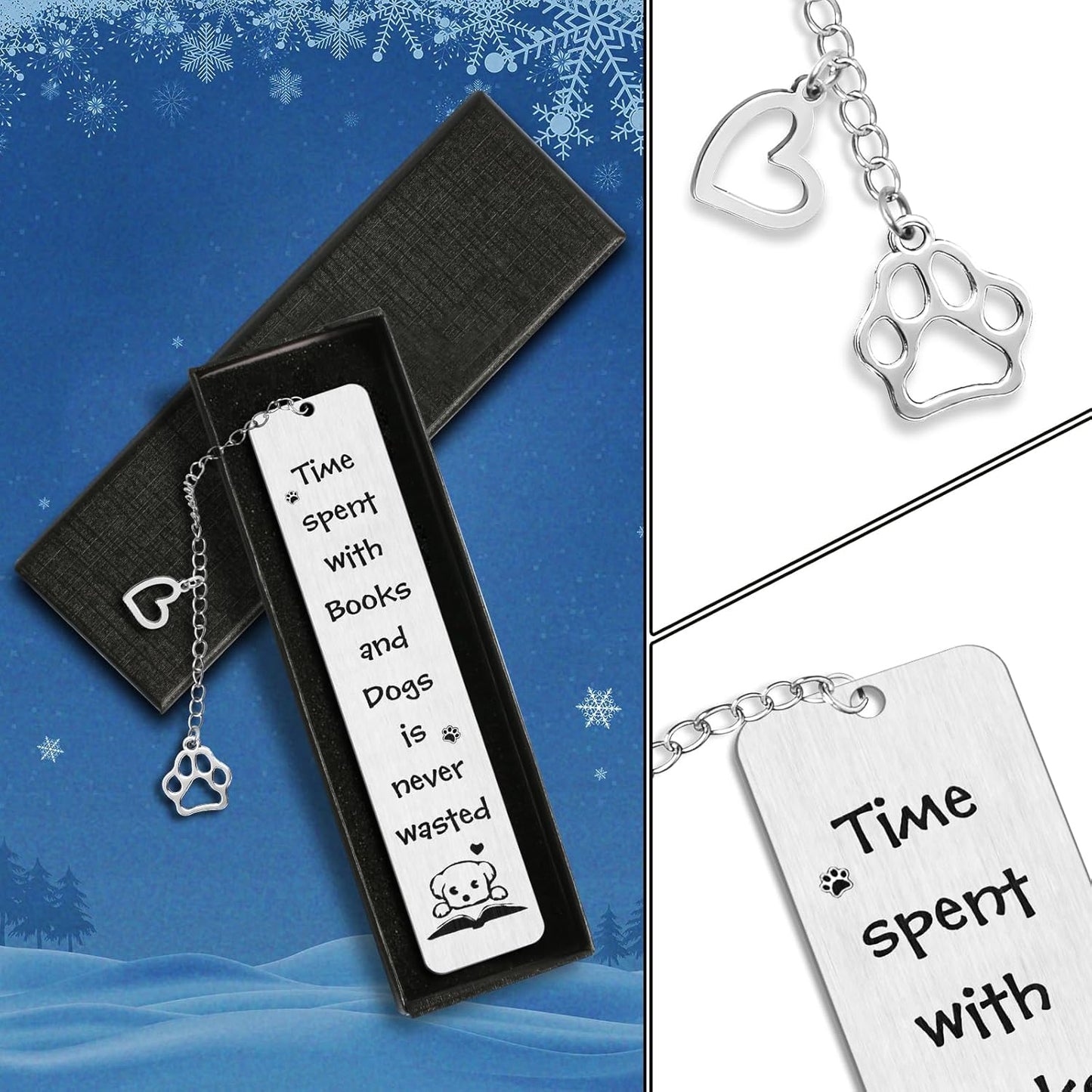 Dog Bookmark, Kaluofan Book Marks for Reading Women, Cute Bookmarks for Kids Book Lovers Dog Lovers, Dog Metal Bookmark for Bookworms Friends Teachers, School Home Office Reading Stationery