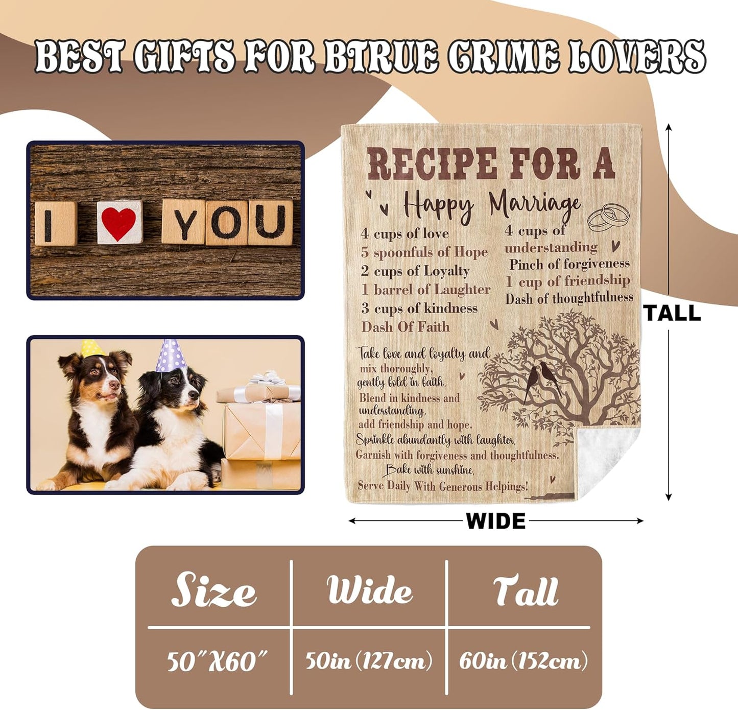 Wedding Gifts for Couples 2025, Wedding Gifts for Newlyweds, Gifts for Her Blanket, Bridal Shower Gifts Bride to Be, Happy Anniversary Marriage Gifts for Couple Throw Blanket 60"x50"