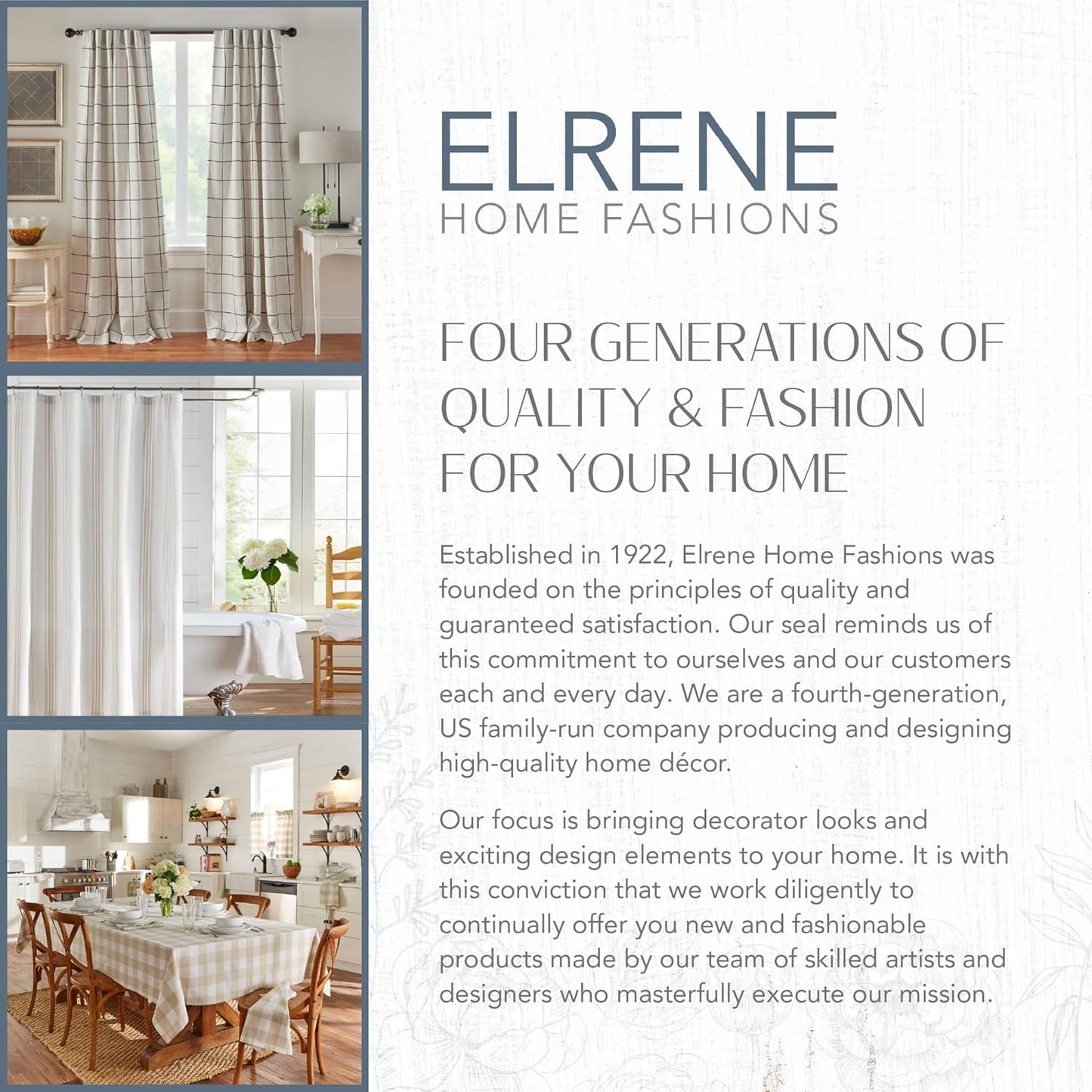 Elrene Home Fashions Hampton Stripe Sheer Window Curtain, 52" x 84" (1 Panel), Grey