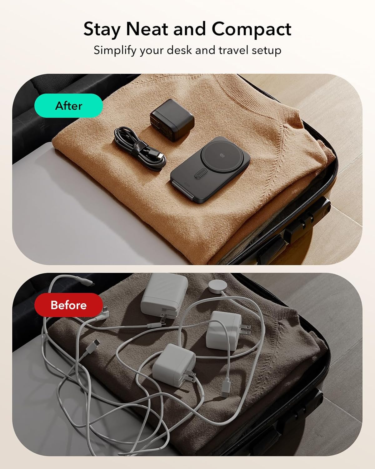 ESR 3 in 1 Charging Station for Apple, Qi2.2 25W MagSafe Charger with CryoBoost, Phone-Cooling Wireless Charging Station Foldable, for iPhone 17/16 with iOS 26(50W Adapter), AirPods, Apple Watch,Black