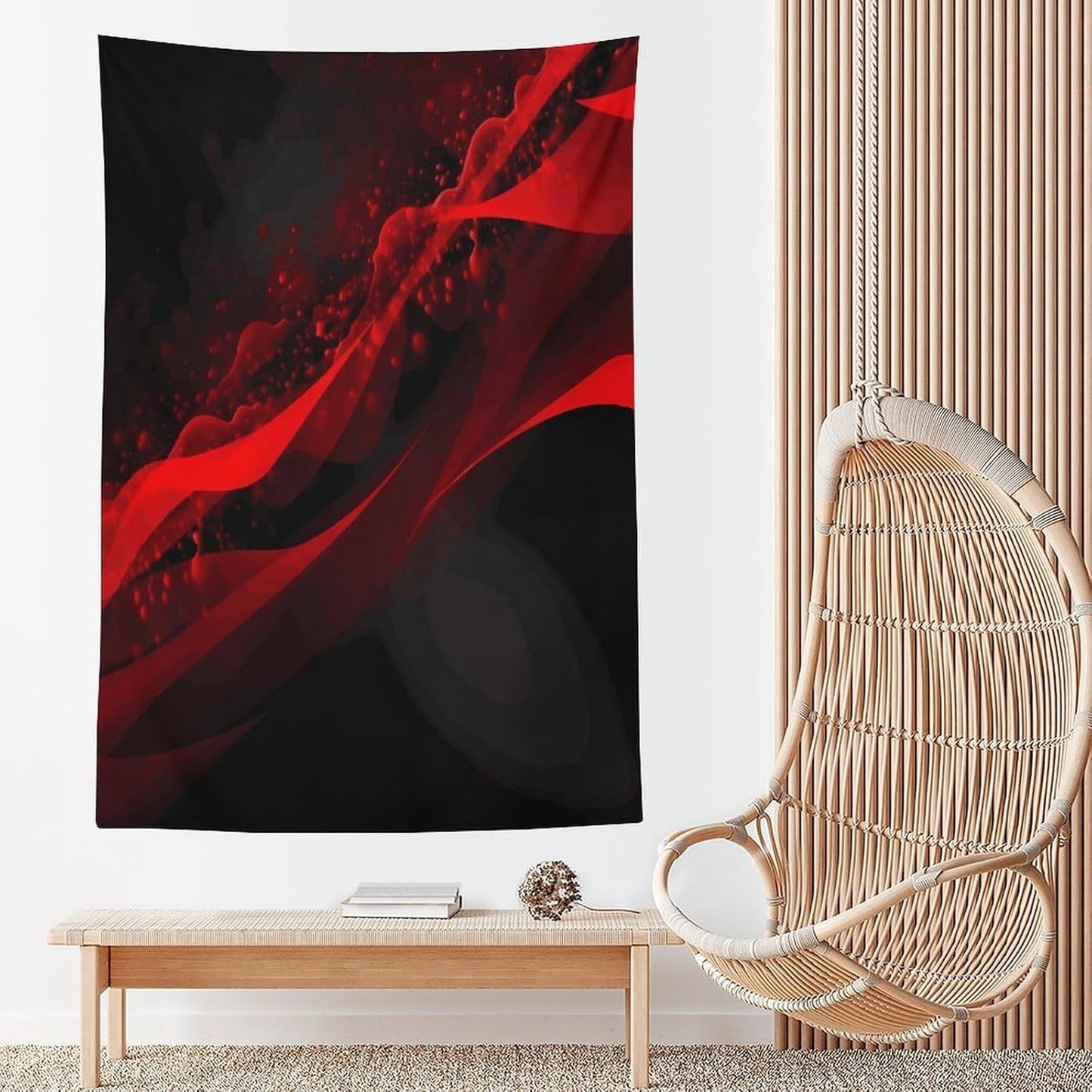 FodPand Black And Red Background Tapestry Anti-fading Wall Tapestry with Installation Kit Backdrop Banner Multipurpose Aesthetic Tapestries Boho Wall Art Hanging Decorative Blanket 60"x90"