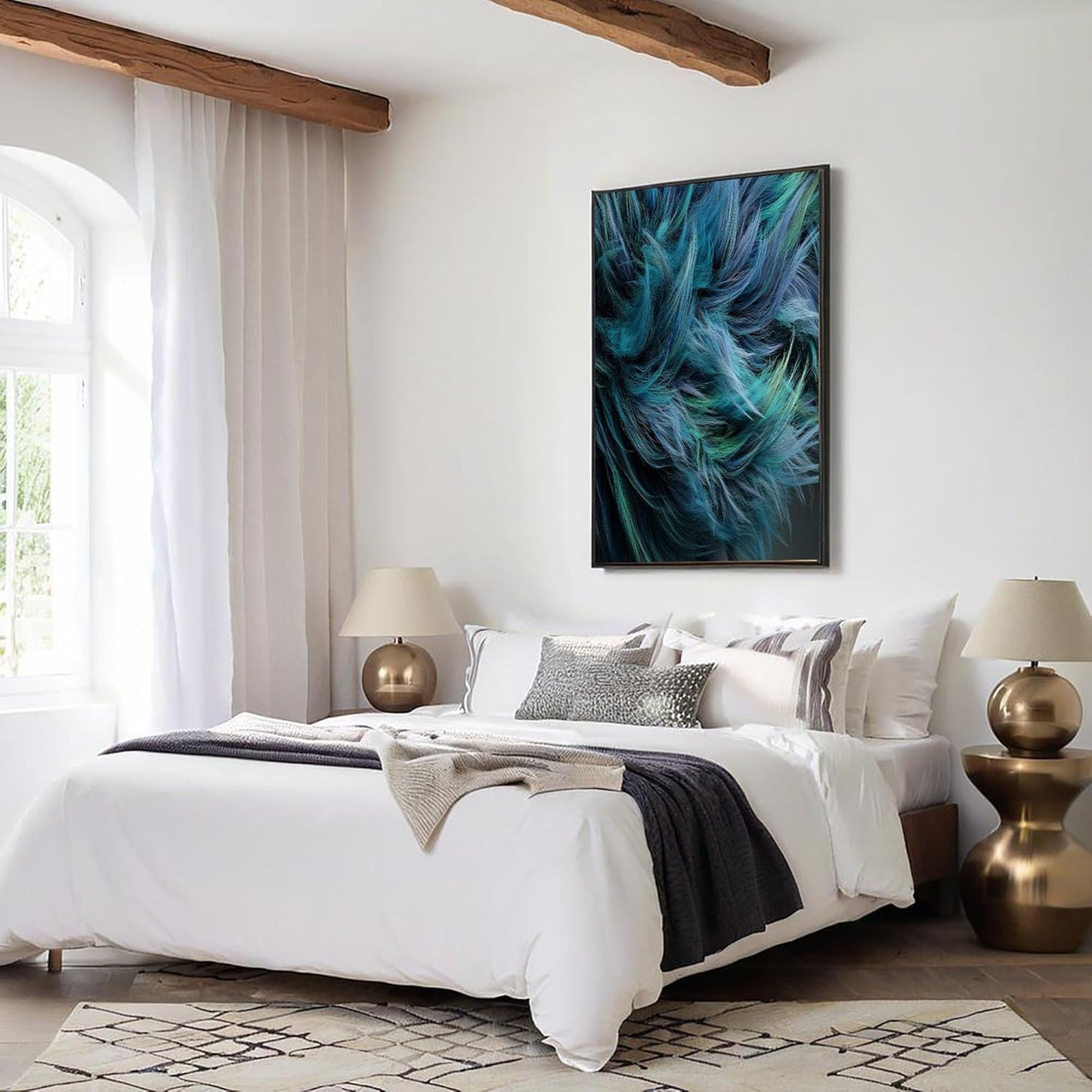 GDJSMIN Abstract Visual Texture Wall Art, Complex Fur Pattern Poster For Reading Room Living Room Decor 24 X 36 Inch Unframed