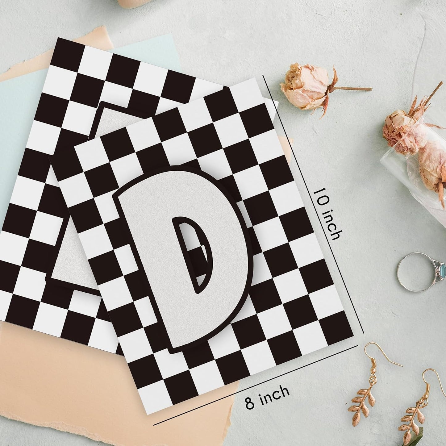 HRQKO Read Checkered Wall Art Poster Prints Set of 4, Reading Corner Decor, Black and White Reading Artwork Printing Posters Wall Decor, Read Sign Prints for Kids Boys Room Playroom 8”x10” Unframed