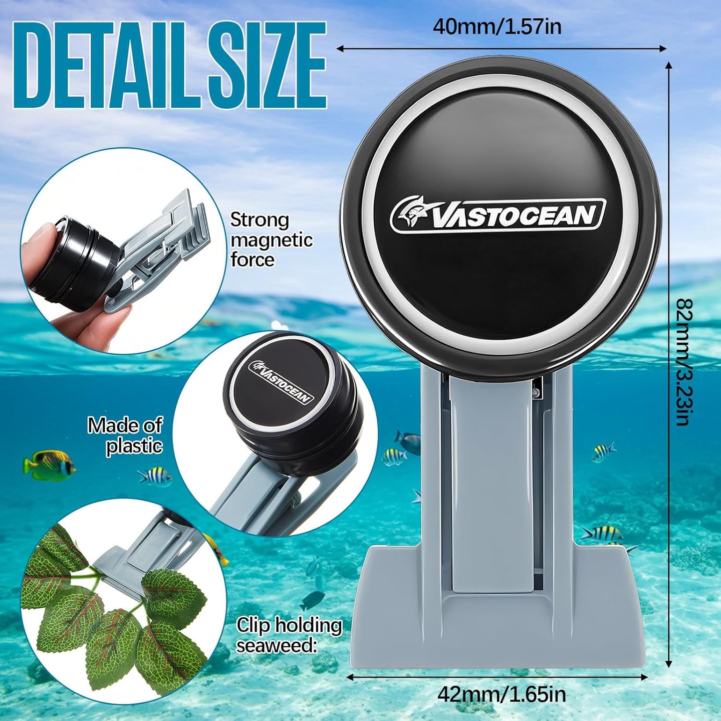 Blulu 2 Pcs Magnetic Seaweed Feeding Clips Saltwater Aquarium Tank Accessories Algae Magnet Seaweed Feeder for Fish and Aquatic Pets, Automatic Fish Feeder