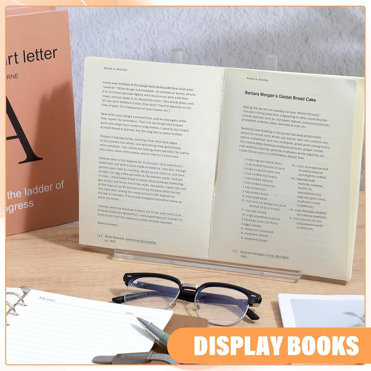 Tabletop Acrylic Display Stand Clear Easel Acrylic Book Display Holder Artwork Storage Rack for Picture Plate Frame Albums Record Magazine Tablet Canvas Board (Clear, 7.9 x 3.5 x 8.3 Inch)