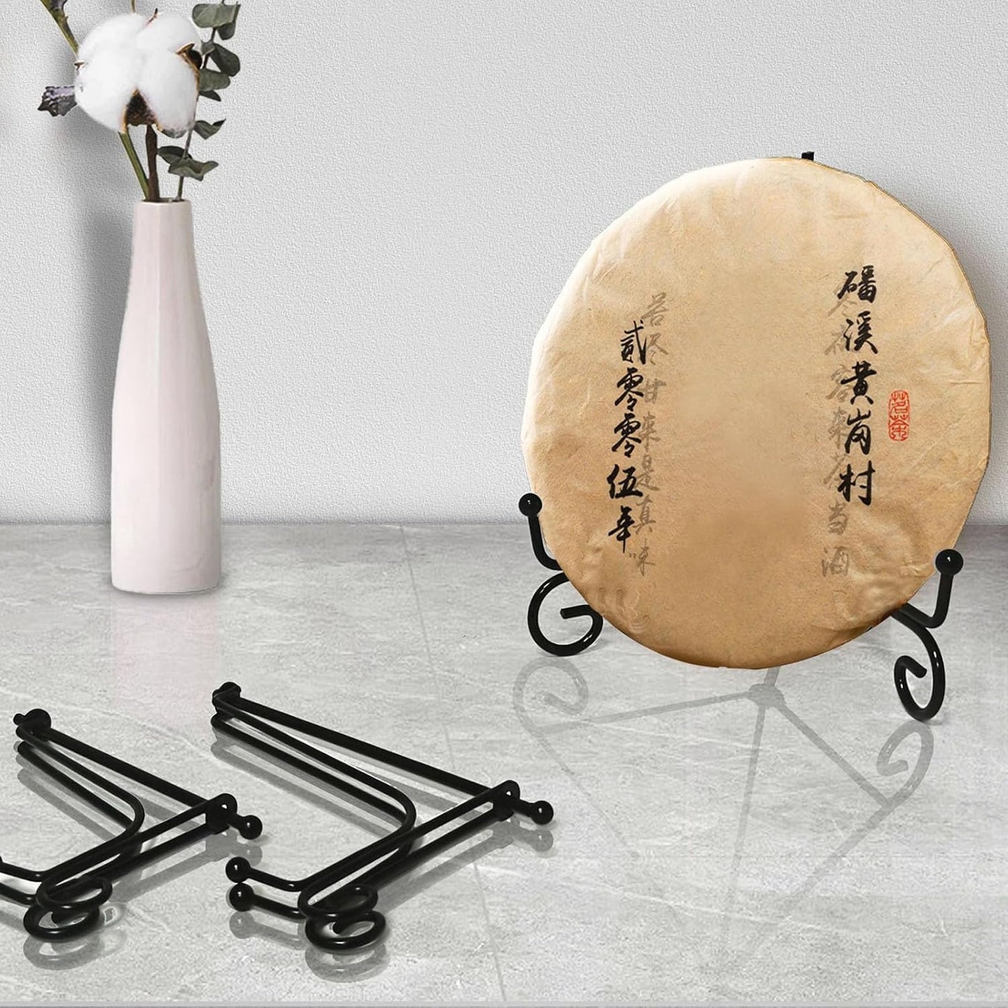 Plate Easels for Display - Metal Decorative Set of 4 Plate Stands, with 5 Inch Tabletop Holders, Tripod Easels with Sturdy Design, Pictures, Plates, Photos, Home Decoration for Books Art