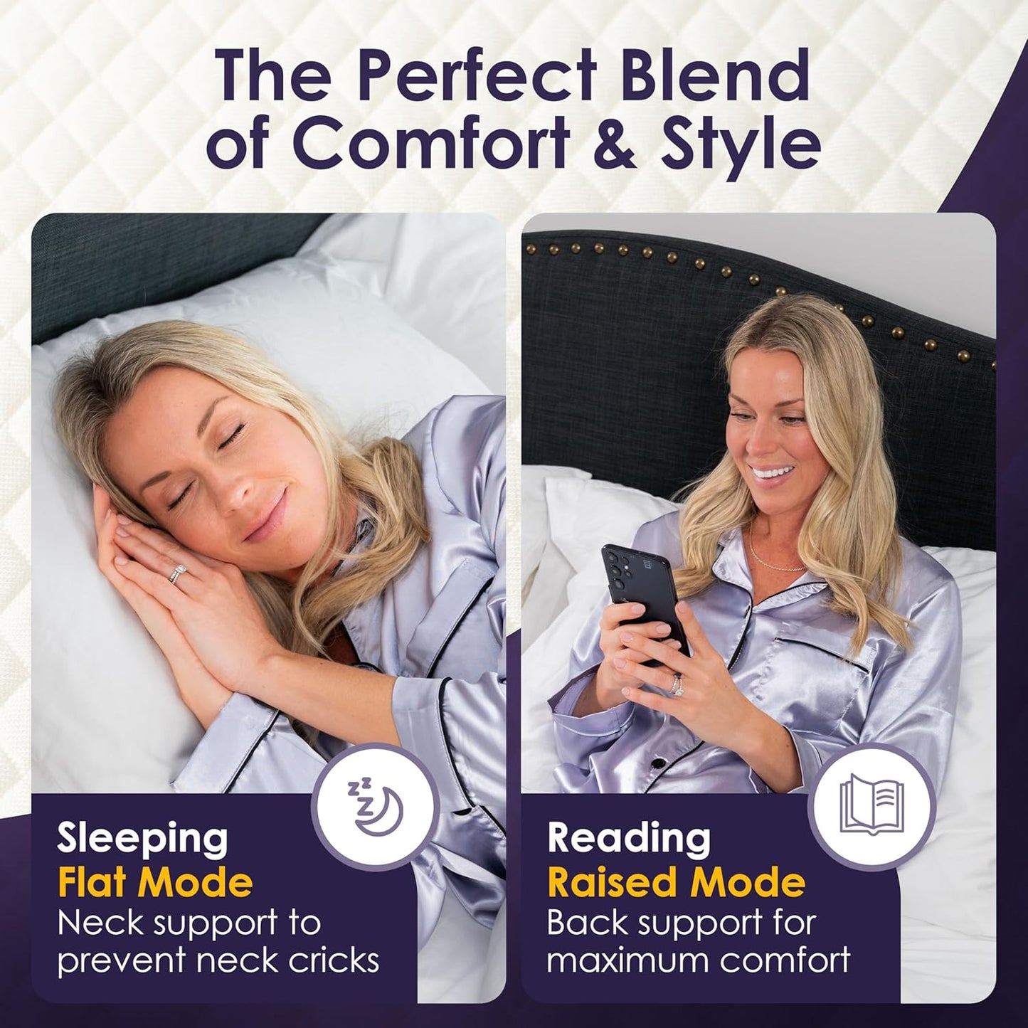 Bed Wedge Pillow Set for Headboard Gap Up to 7", Triangle Gap Filler for Bed, Mattress Wedge Gap Filler, Headboard Space Filler, Corner Pillow, White Half King 38" (2-pk)
