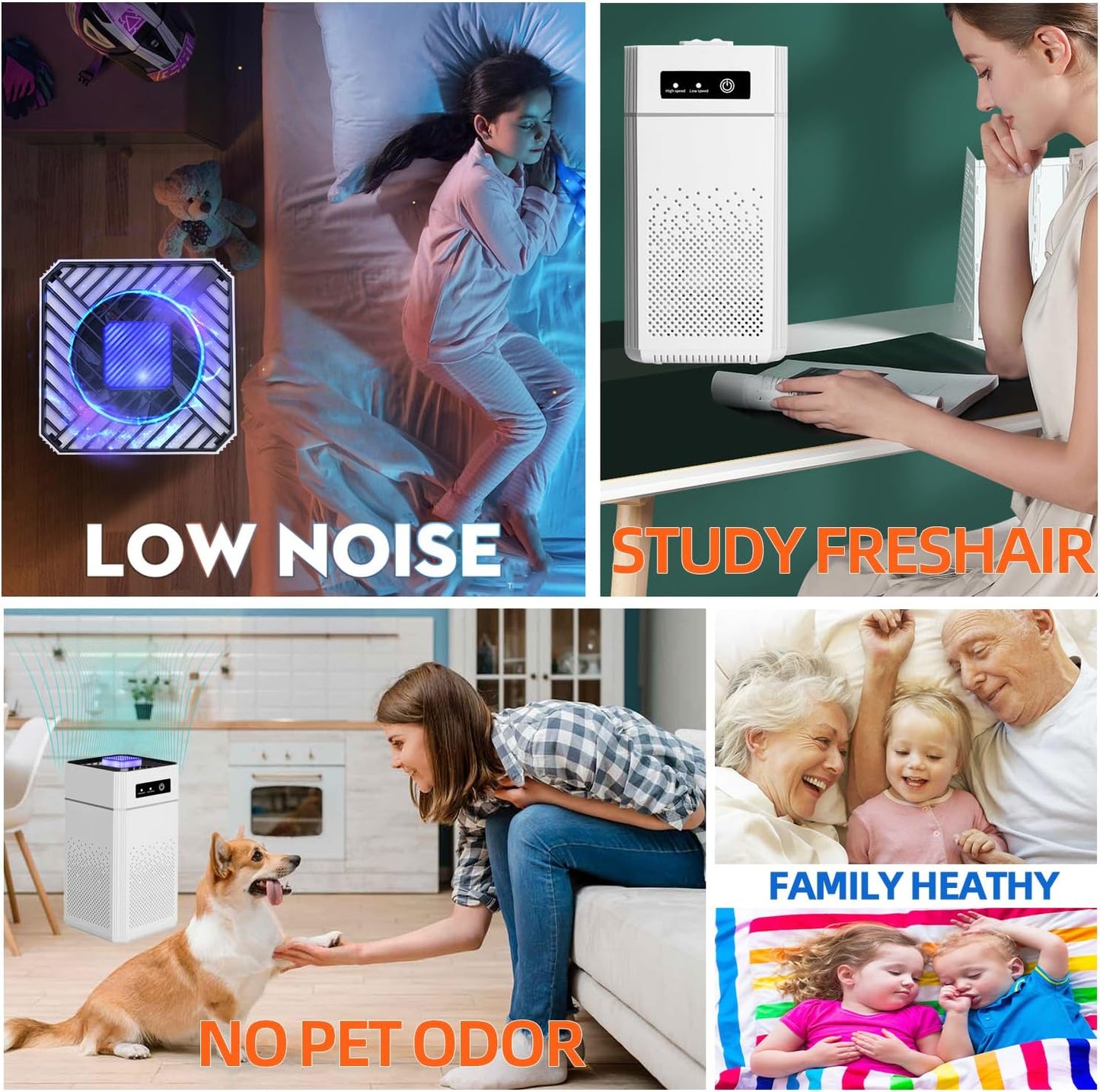 Air Purifiers for Bedroom HEPA Air Purifier With Aromatherapy Function For Pet Smoke Pollen Dander Hair 20dB Air Cleaner For Office Living Room/Kitchen