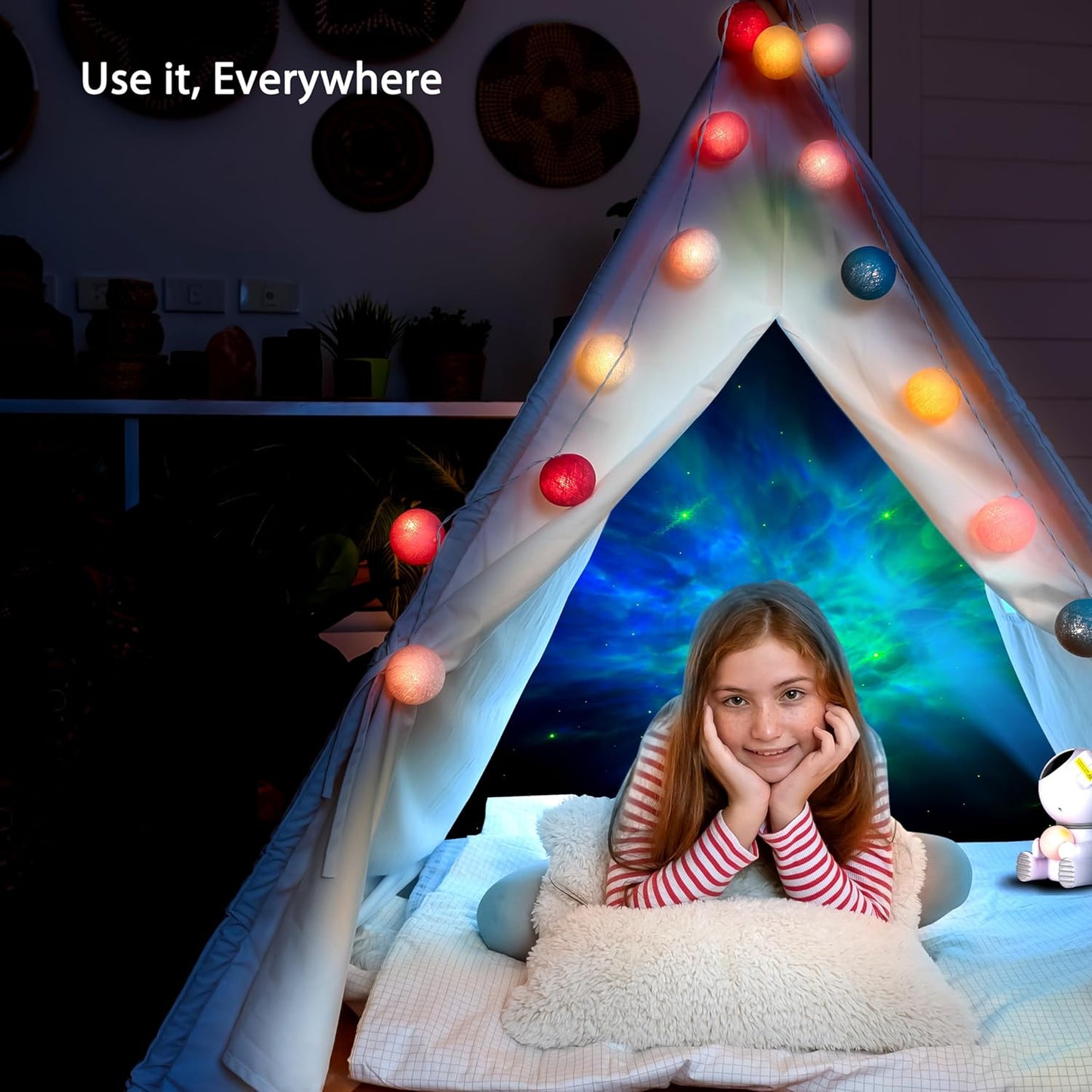 Astronaut Galaxy Projector Star Night Light with Moon Lamp, Starry Nebula Ceiling Projection with Timer, Remote Control and 360° Adjustable, Cool Gifts for Son Children Adults Teen Boys Girls