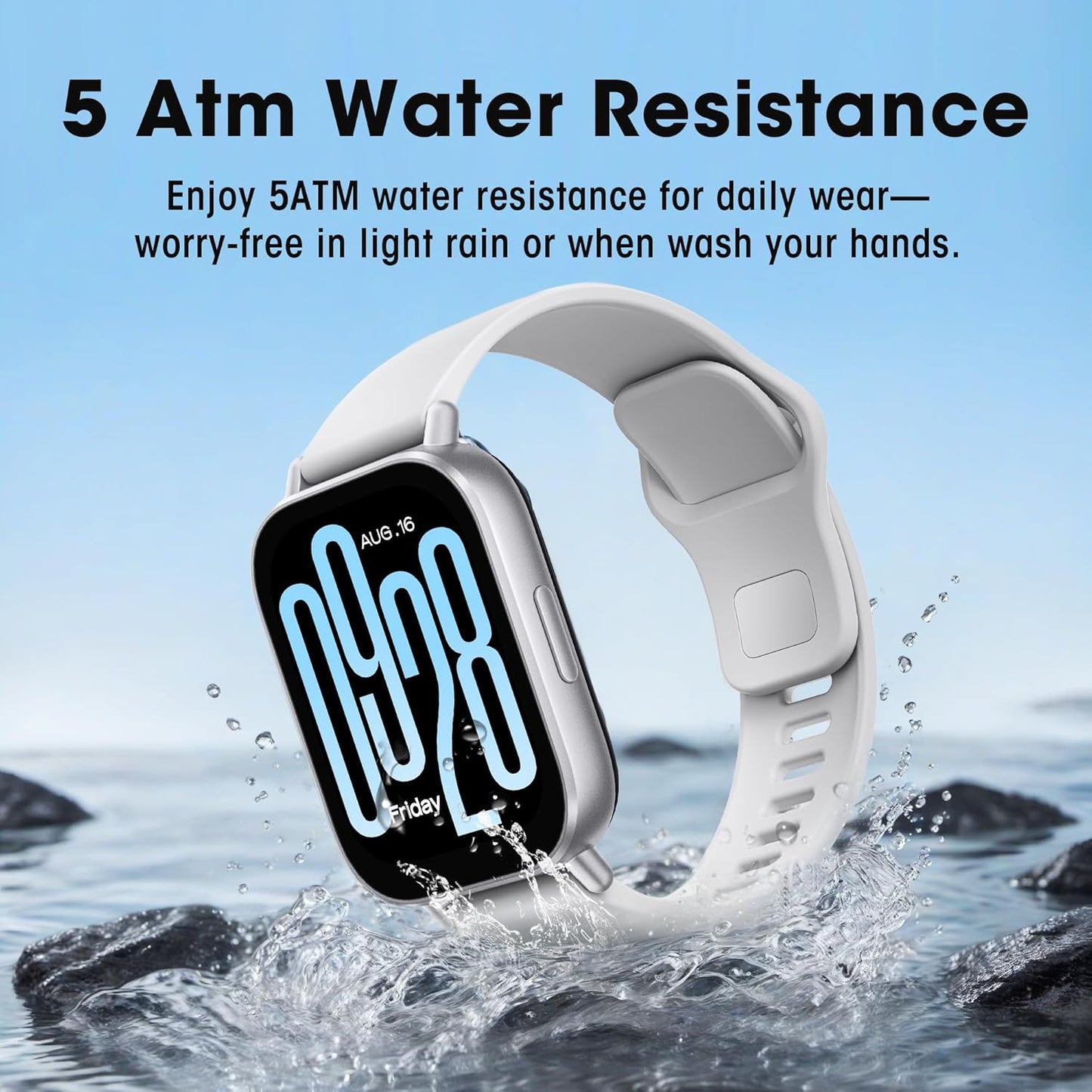 Xiaomi Redmi 5 Active Smart Watch, Step Counter Sport Watch for Women Men with 2" LCD Large Display, 140 Sports Modes, 5ATM Waterproof (Active-Matte Silver)