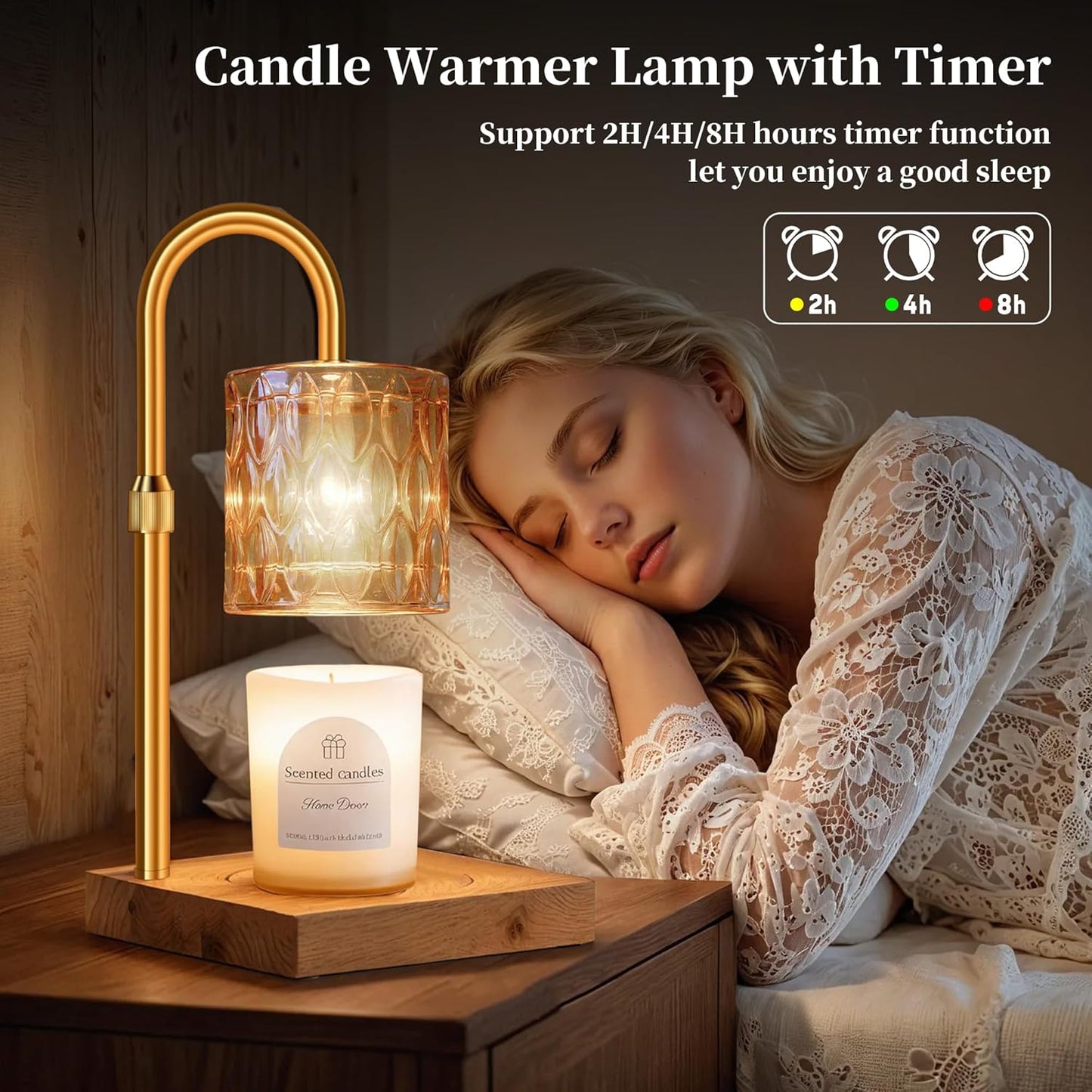 Candle Warmer Lamp Gifts for Women - Home Decor Aesthetic mom Birthday Gift ideas - Wax melt Warmers Light for Office Bedroom New Homes Room - Candles Lamps with Timer Valentine's Day Gift Woman