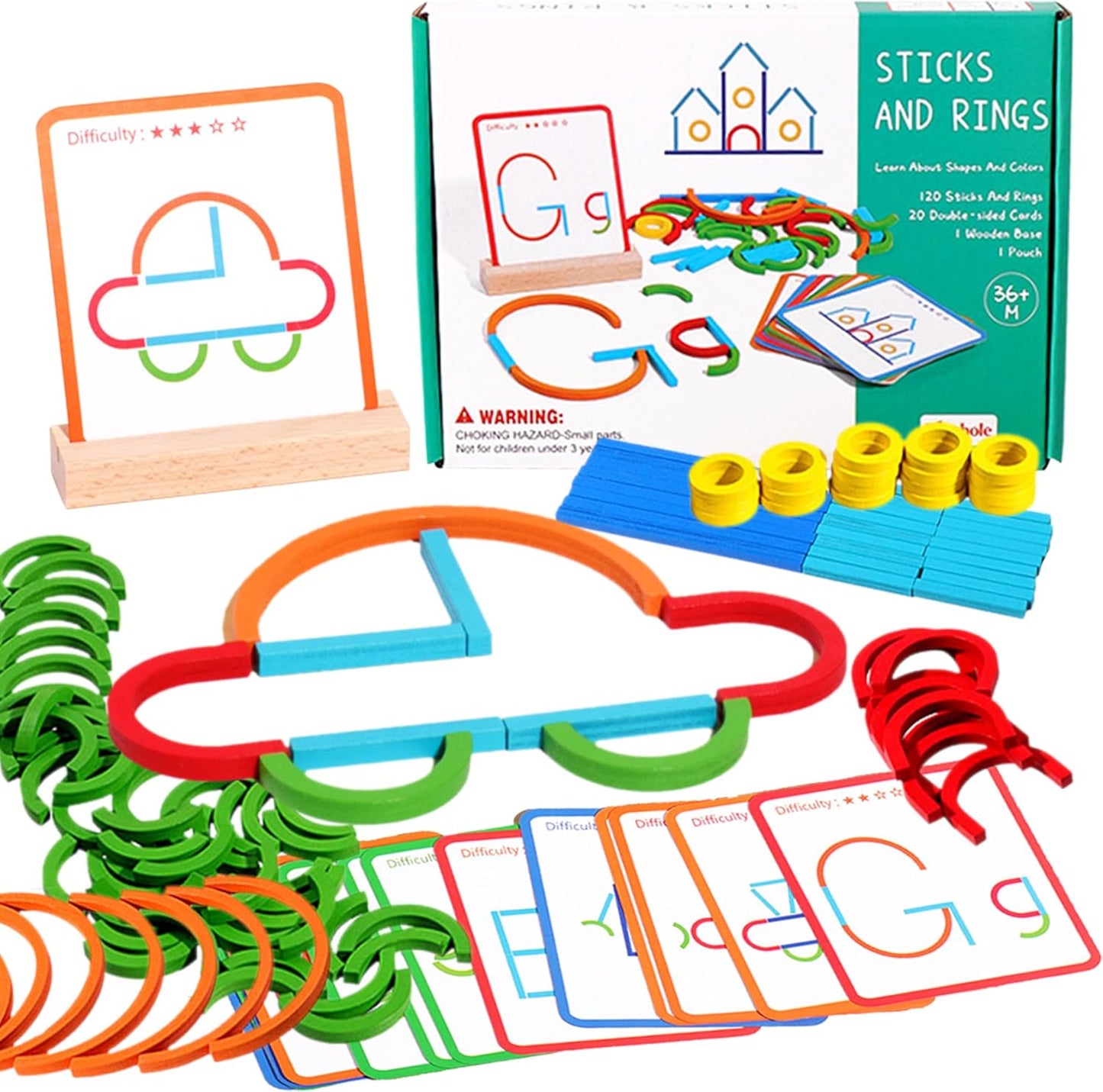 Stem Kids Toys for Creative Learning Building Educational Resources Kids Toy for Preschool and Kindergarten 3 4 5 6 Years Old Boys and Girls Brain Teaser Smart Sticks Toys