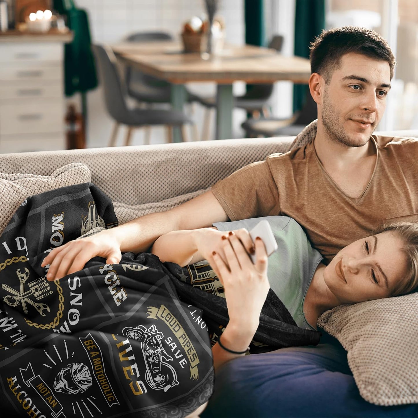 Motorcycle Gifts for Men Women, Best Gifts for Motorcycle Riders, Lovers, Blanket Gift for Boyfriend Husband 60” X 50”
