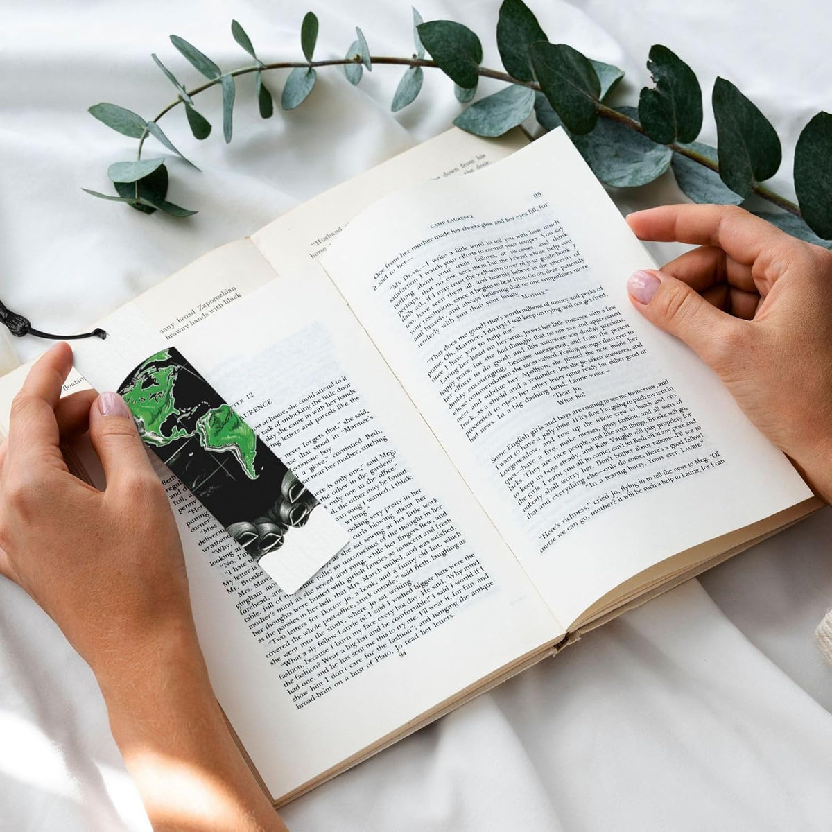 Protect The Earth Bookmarks Gifts for Women Men, Wooden Bookmarks for Book Lovers, Vintage Book Marks Ornaments with Tassel, Unique Personalized Reading Page Markers Black
