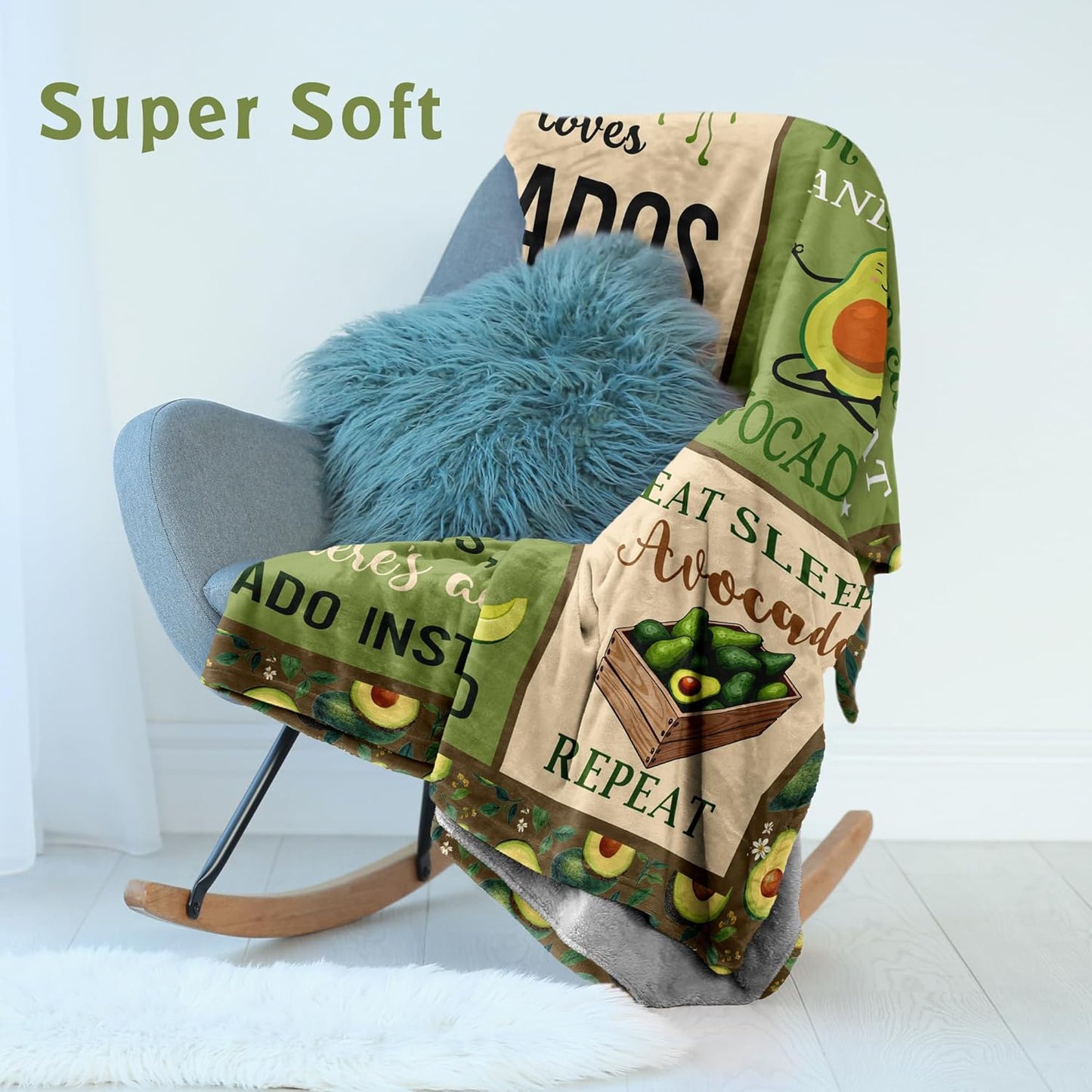 Lcobion Avocado Gifts, Avocados Gifts for Women Men Girls Boys AVO Lovers, Christmas Anniversary Birthday Avocado Gifts for Bedroom Living Room Decor, Just a Girl Who Loves Avocados Blanket 40"X 50"