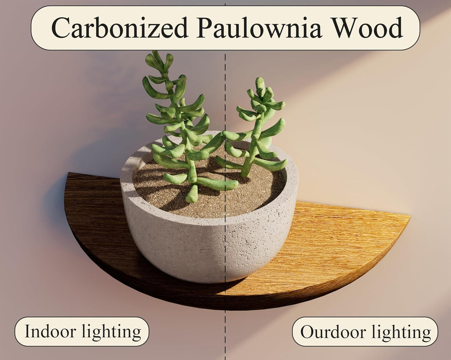 Solid Wood Half Round Floating Wall Shelves | Elegant Floating Shelves, Elevate Your Space. Perfect for Living Rooms, Bathrooms, Bedrooms, Offices, Children's Rooms