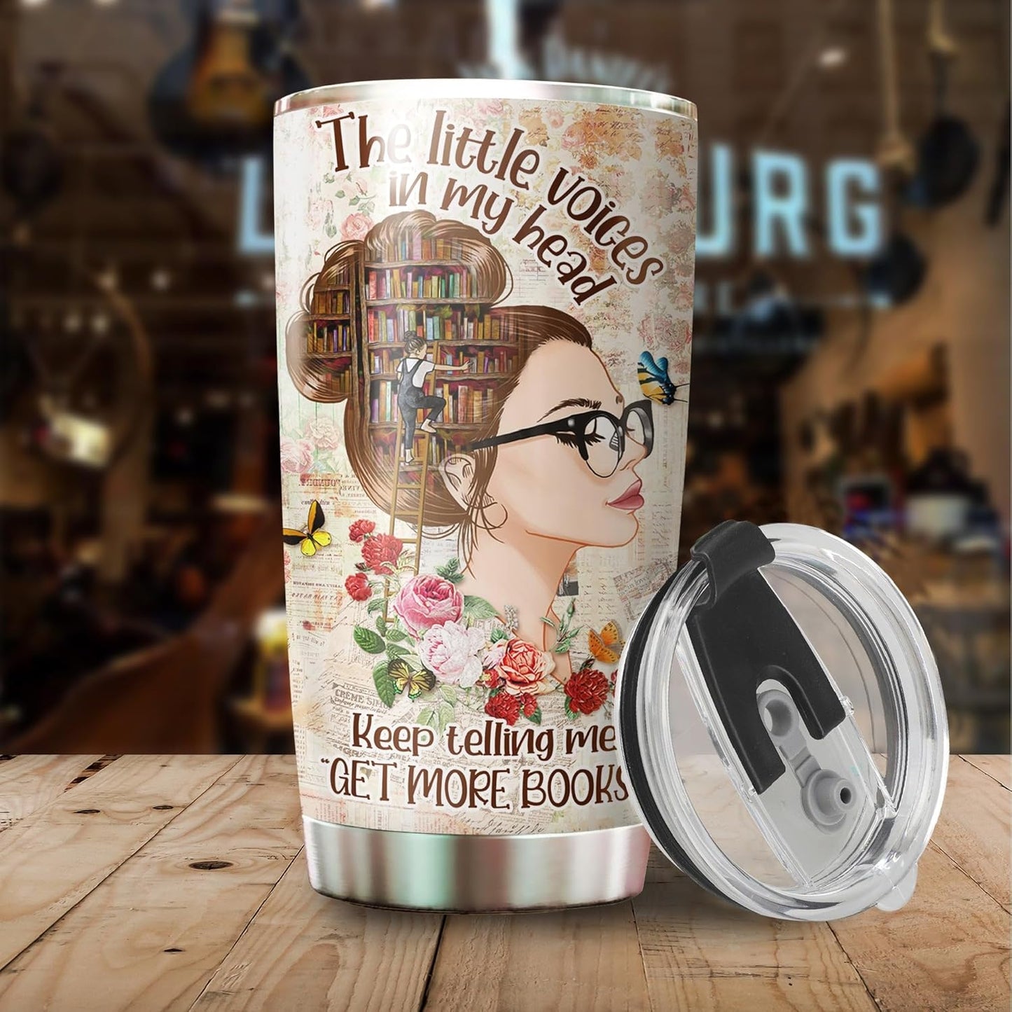 Book Lover Tumbler - Librarian Mug for Women - Gifts for Her on Christmas, Birthday