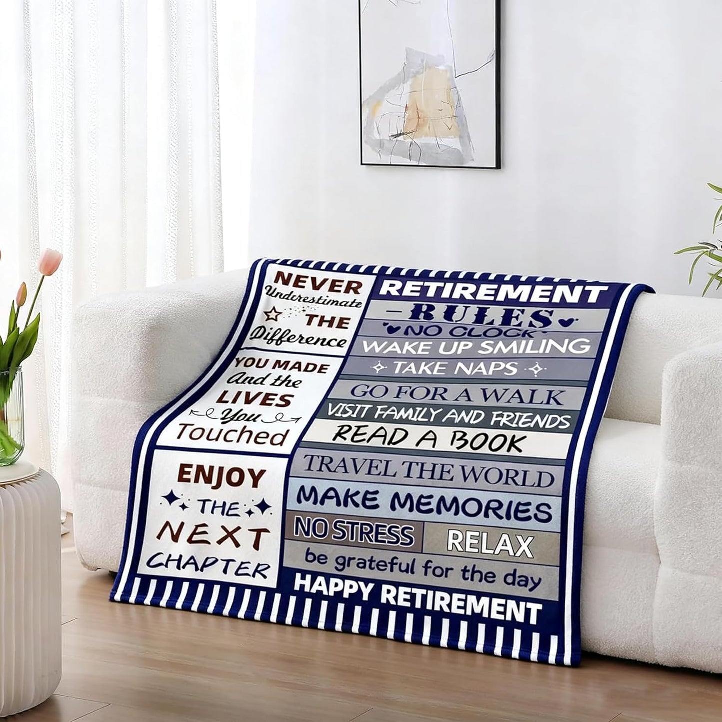 Retirement Gift for Men, Best Gifts for Retirement Men, Happy Retirement Gifts Ideas, Funny Farewell Presents for Coworker/Teacher/Dad, Retirement Party Decorations Blanket 50"X60" (Blue, 50"x60")