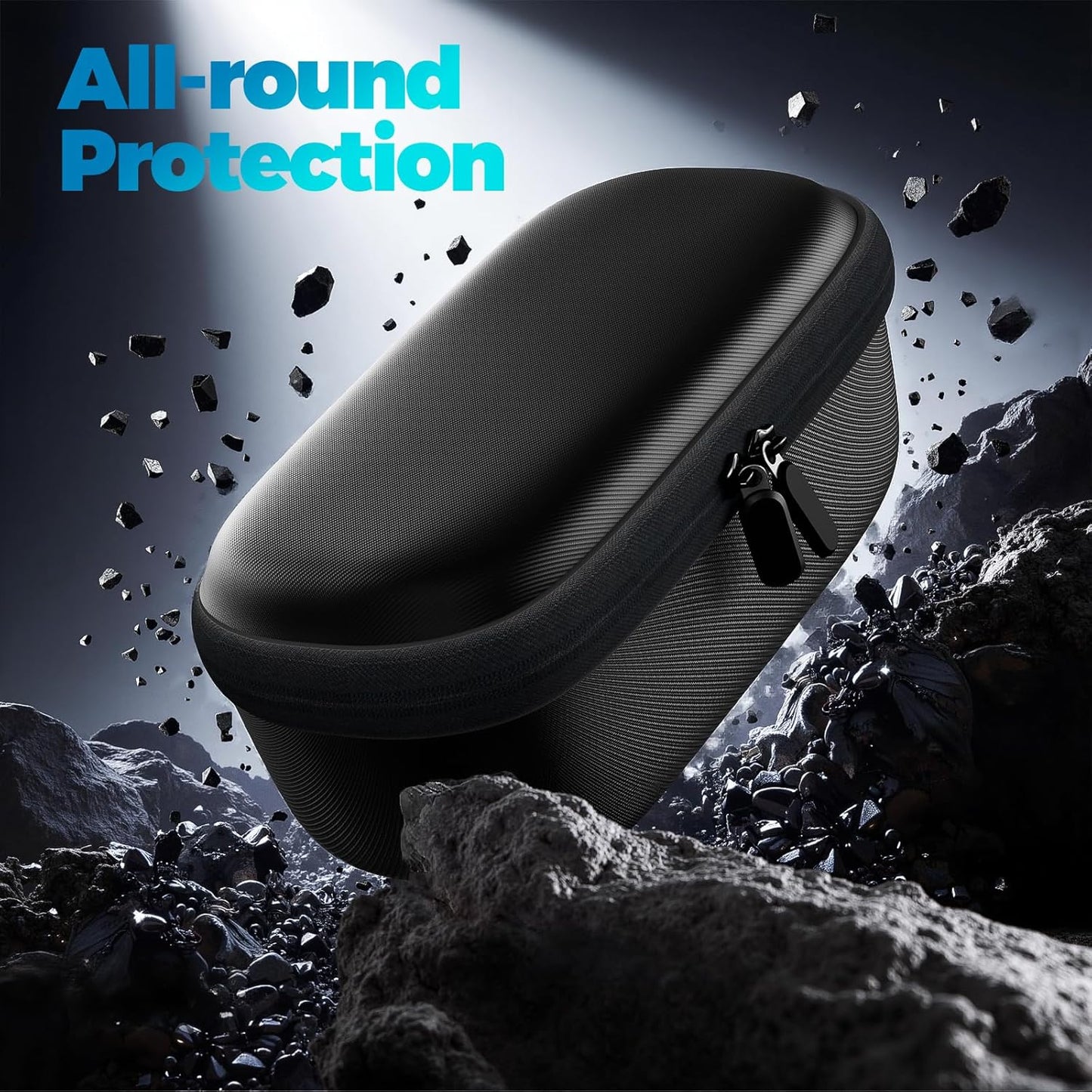 ProCase Hard Carrying Case for Anker Laptop/ 737 Power Bank, 25000mAh 165W Portable Charger Travel Storage Bag, Zippered Organizer Box for Cables Accessories with Mesh Pocket -Black