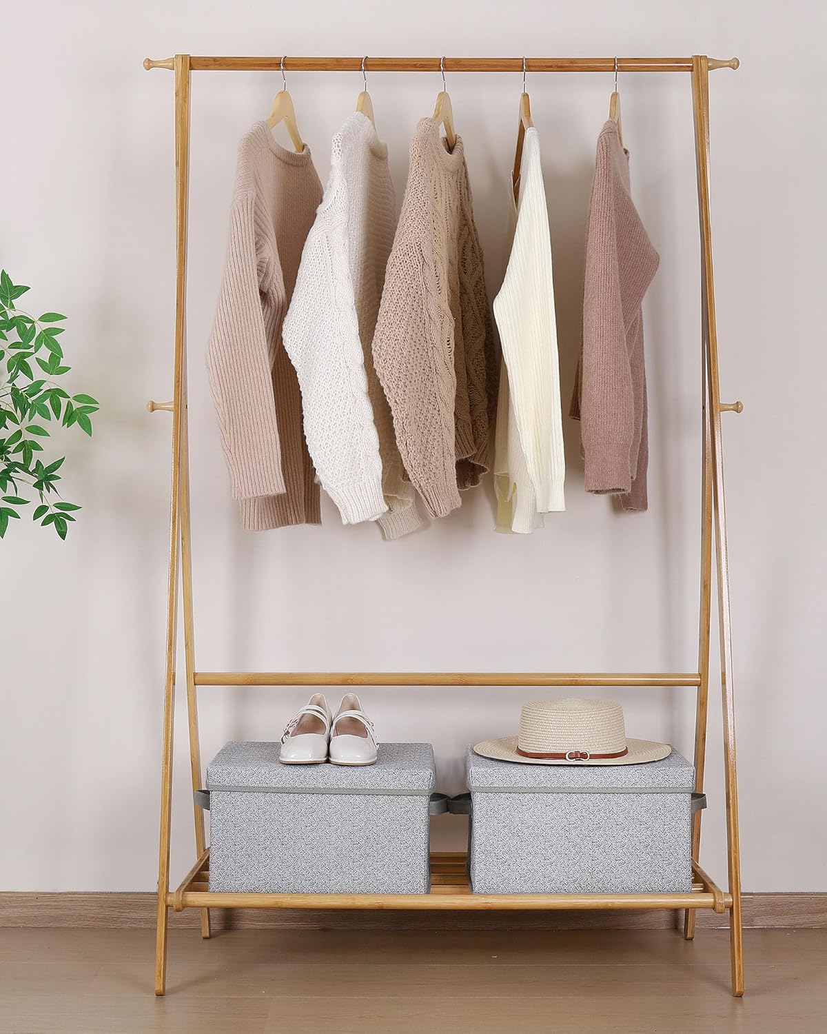 WUIKE Foldable Storage Bins with Lids, Storage Boxes with Handles, Closet Shelf Organizer, Fabric Storage Baskets for Bedroom, Decorative Storage Containers, Large, Ash Gray, 3-Pack