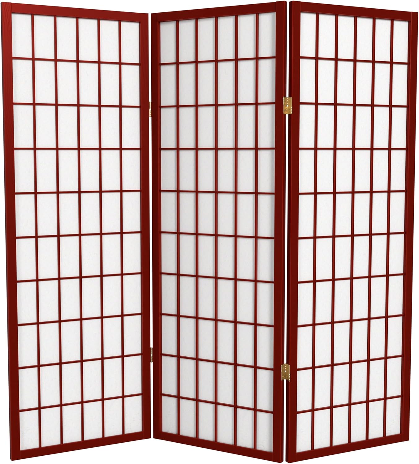 4 ft. Short Window Pane Shoji Screen - Rosewood - 3 Panels