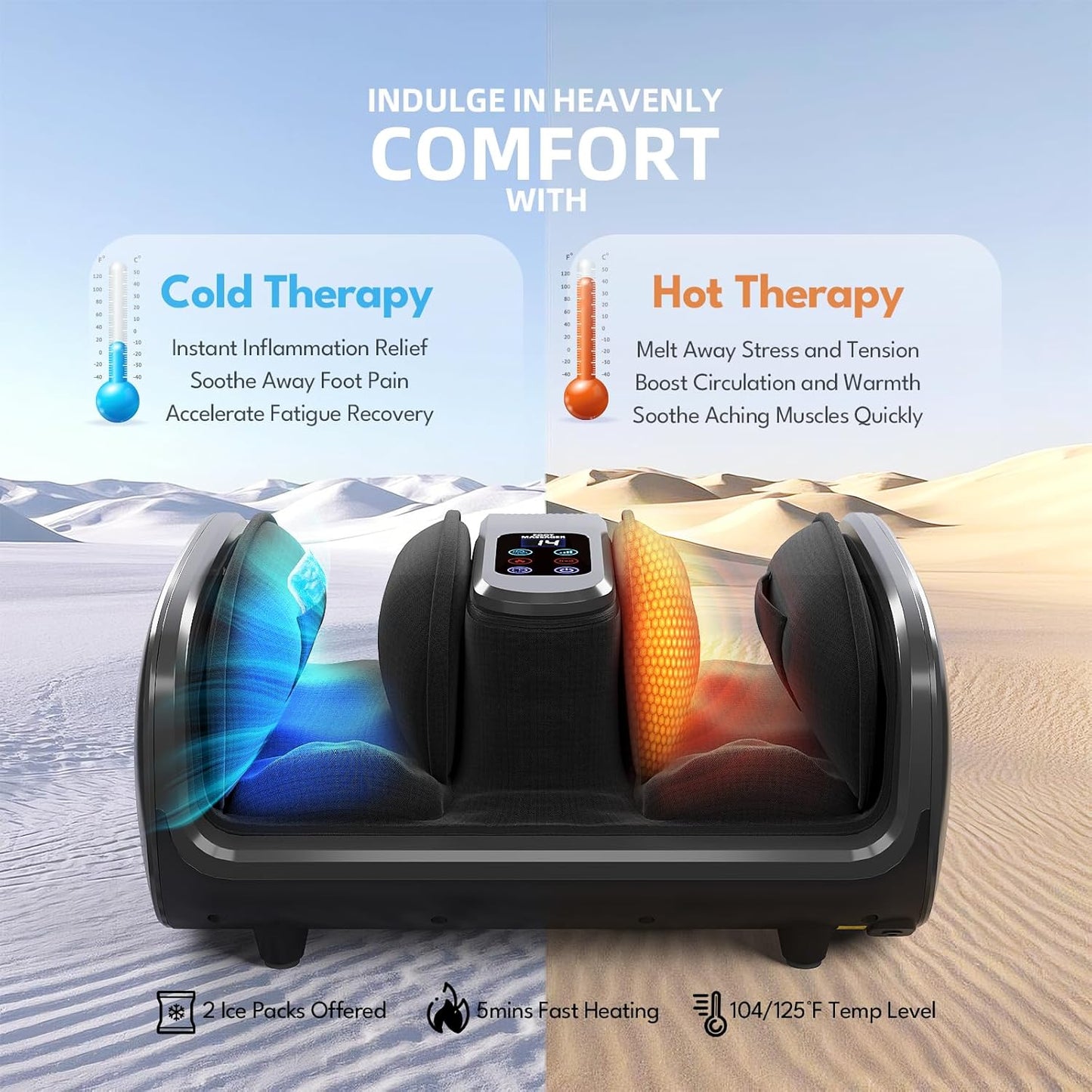 SUMELL Foot Massager with Heat & Ice Therapy, Shiatsu Foot Massager with Compression, Deep Kneading for Plantar Fasciitis, Neuropathy, Circulation, Pain Relief, Father's Day Gift