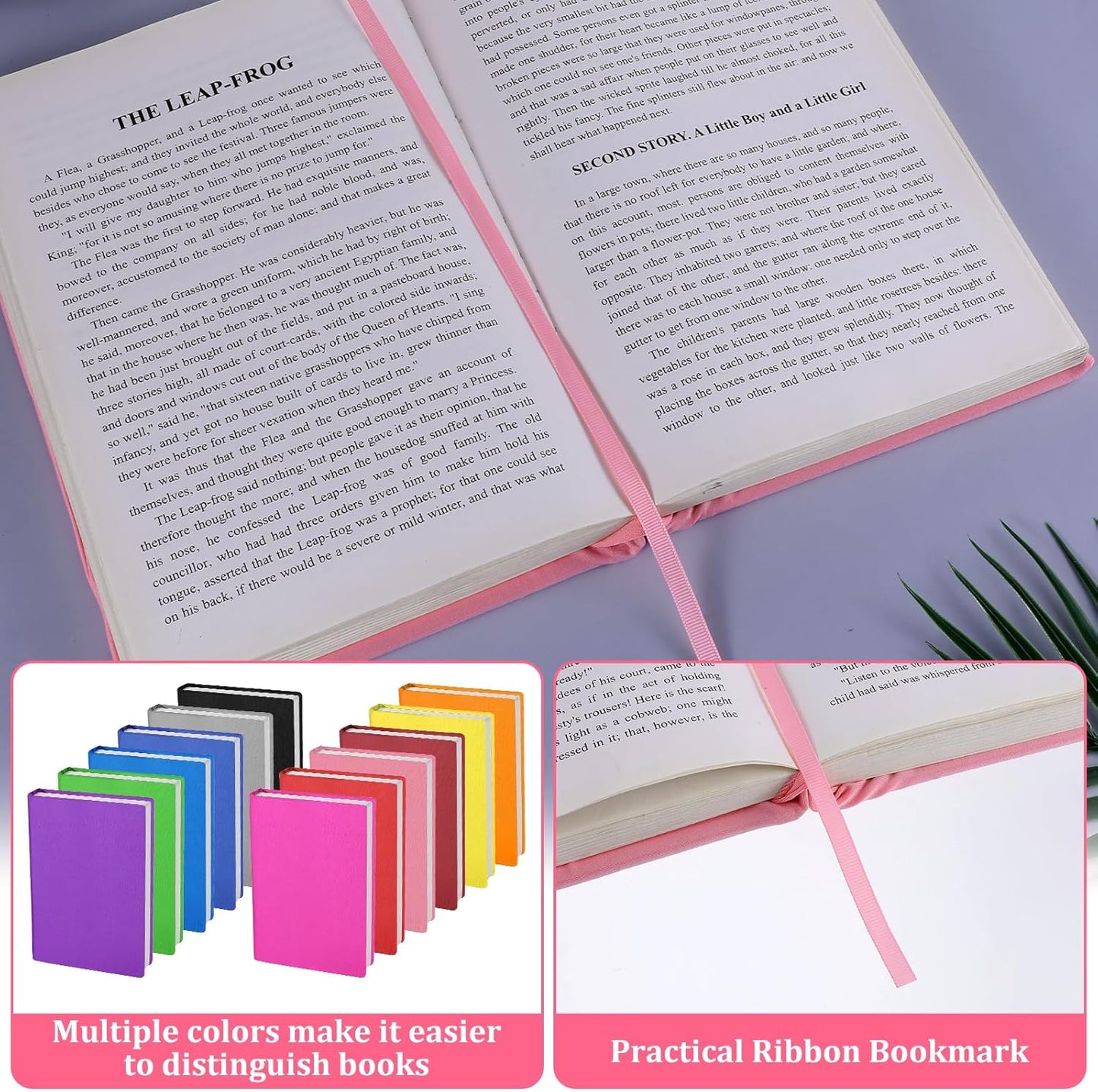 12 Pack 9x11 Inch Jumbo Book Covers, Stretchable Book Sox for Most Hardcover Books, Washable & Reusable Protective Covers, Multicolor