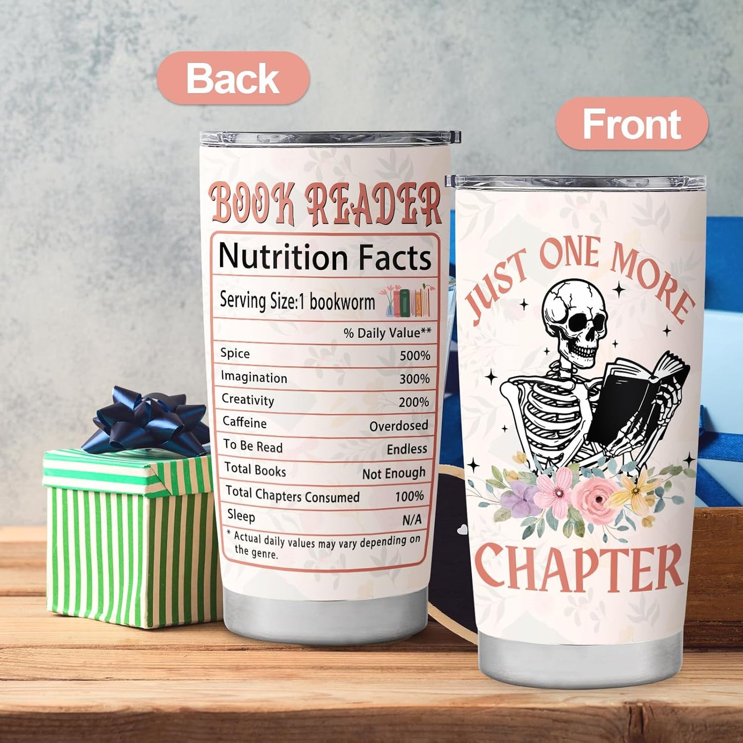 Book Lovers Gifts: Literary Gift Ideas for Reading Lovers - Bookworm Gifts for Birthday, Christmas, Graduation - Book Reader Travel Coffee Tumbler Mug 20oz