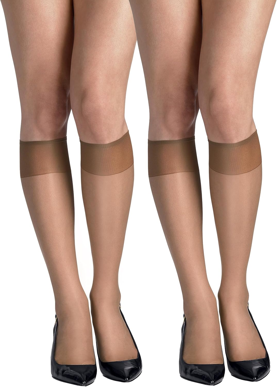 Hanes Silk Reflections Women's Sheer Toe Silky Sheer Knee-High Stockings