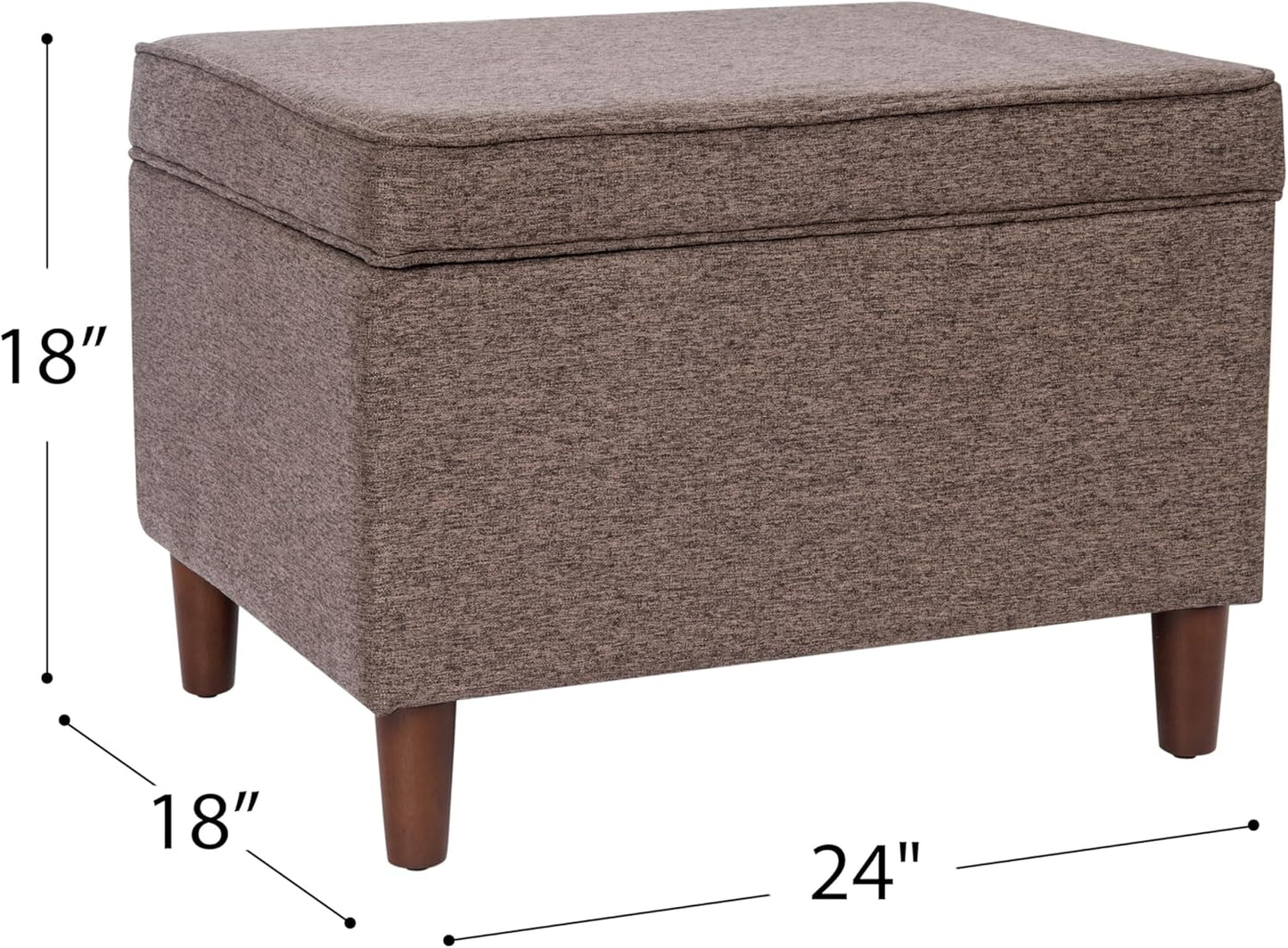 HomePop Home Decor | Dinah Collection Modern Storage Ottoman | Ottoman with Storage for Living Room & Bedroom (Chocalate Brown)