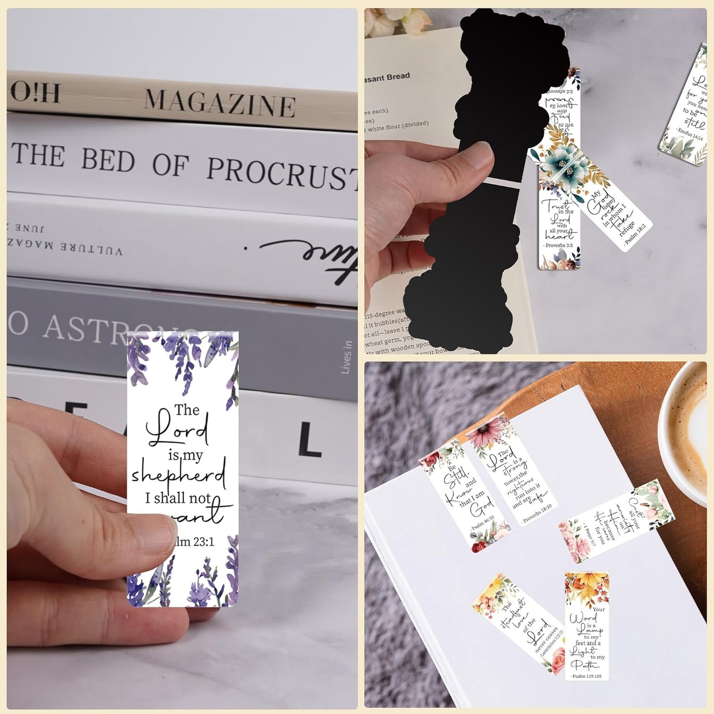 Bible Verse Floral Magnetic Bookmarks: 30 Pcs Christian Scripture Book Mark Clips, Inspirational Religious Gifts for Women, Faith-Based Reading Accessories for Bible Study School Office Supplies